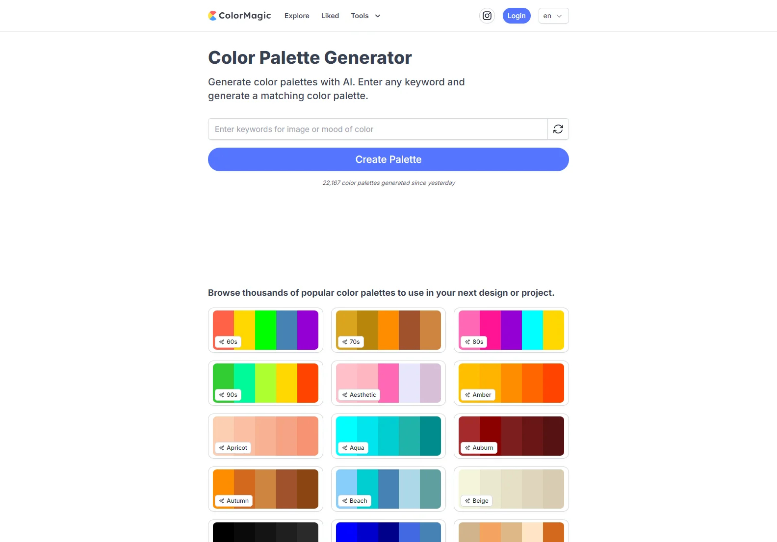 ColorMagic: AI-Powered Color Palette Generator for Designers and Artists