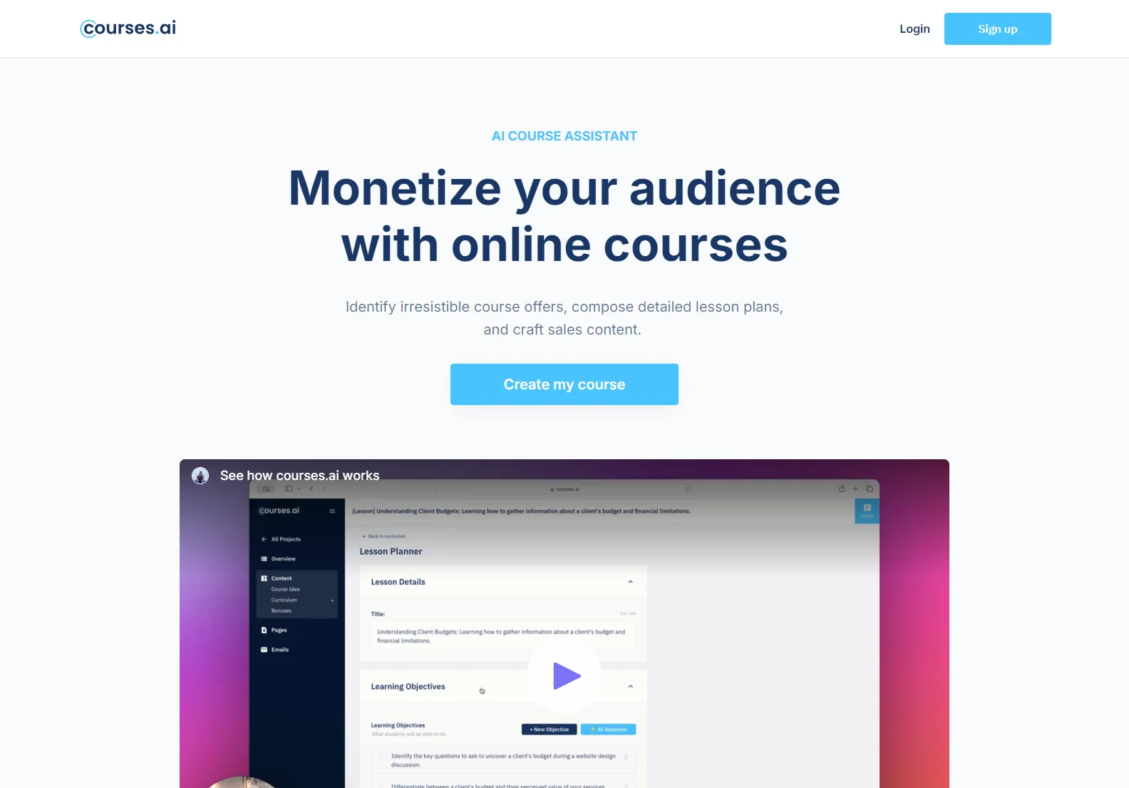 courses.ai: AI-Powered Course Creation for Online Education