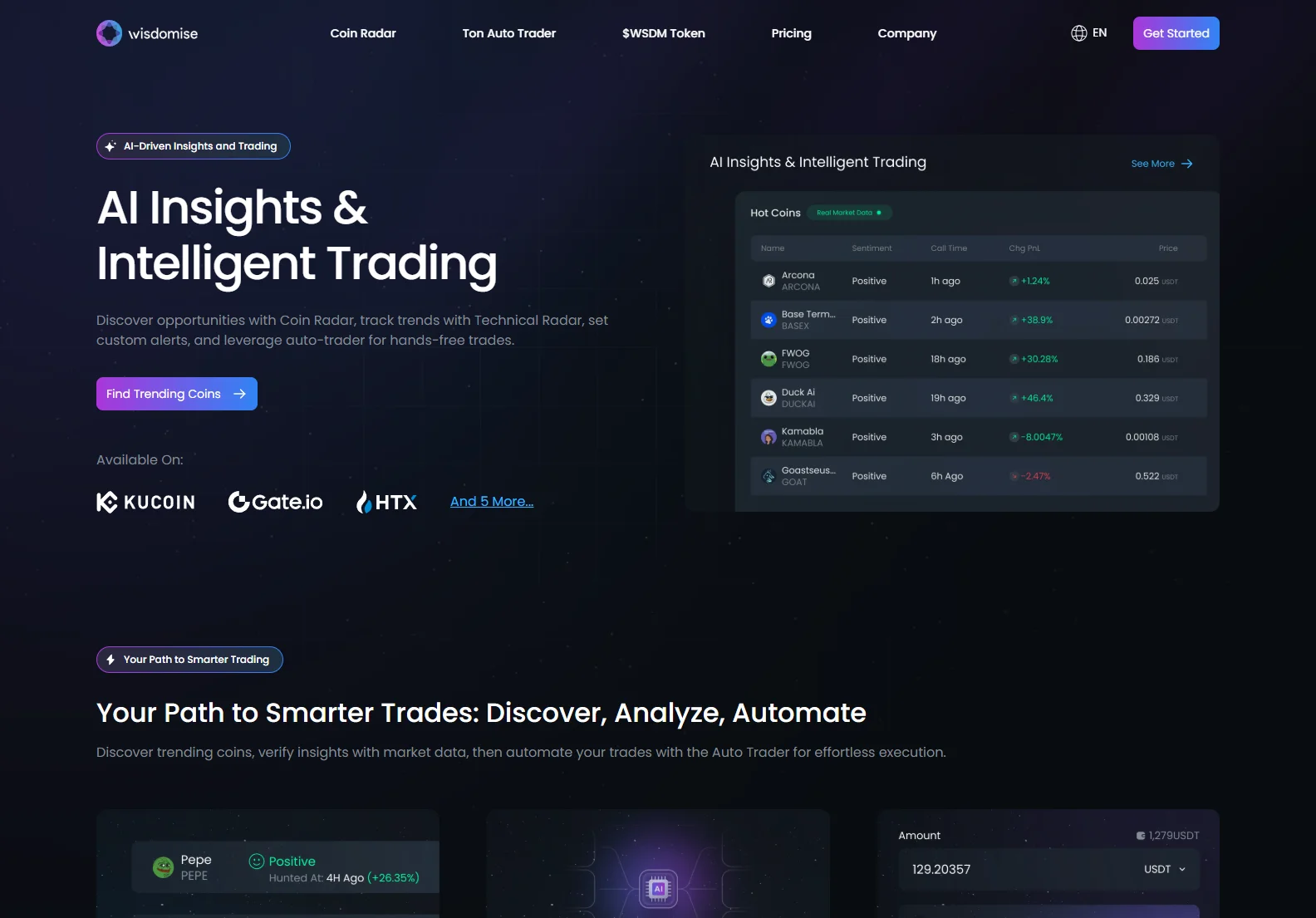 Wisdomise: AI-Driven Crypto Trading Platform for Smarter Trades