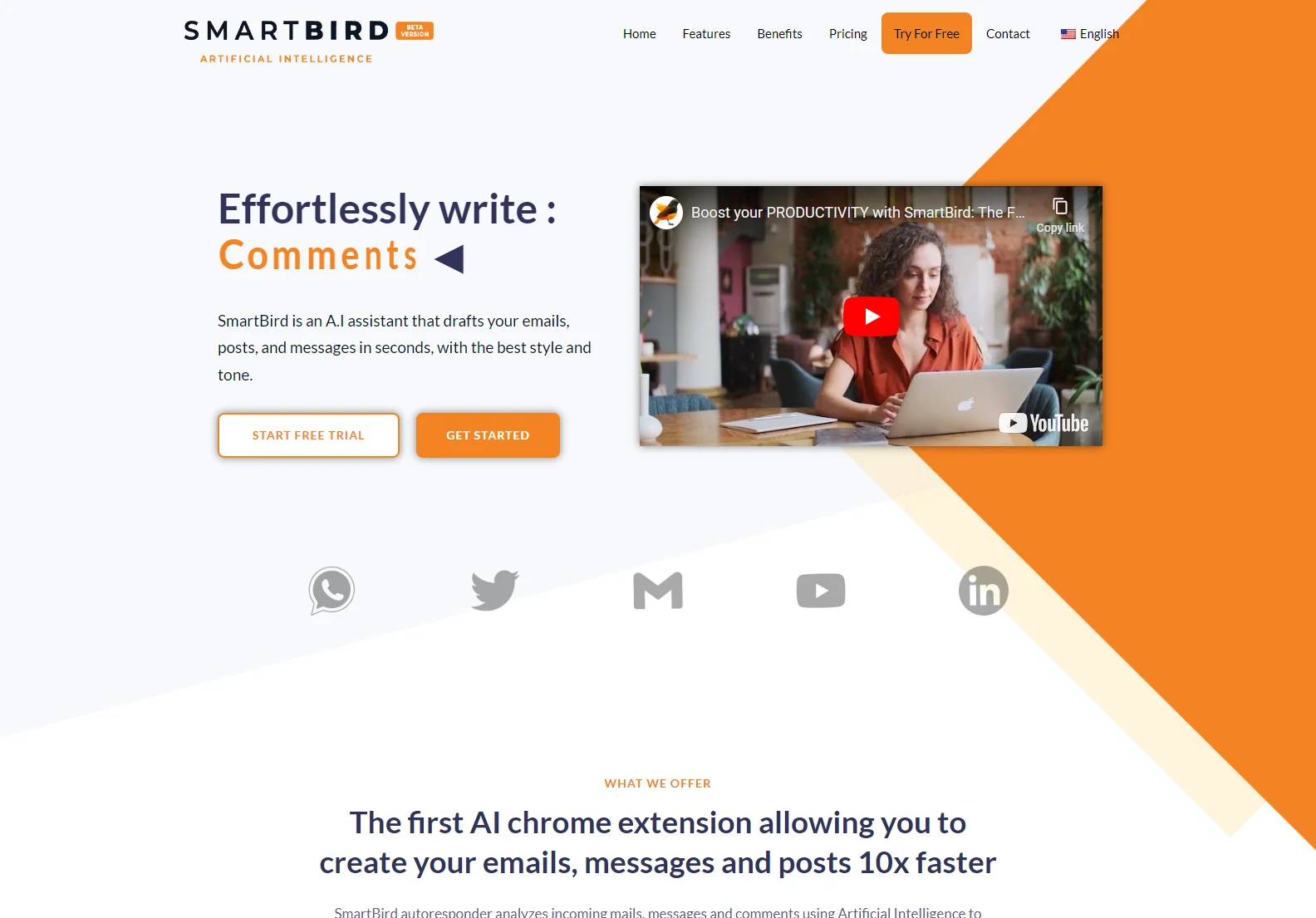 SmartBird: AI-Powered Writing Assistant for Emails, Social Media, and More