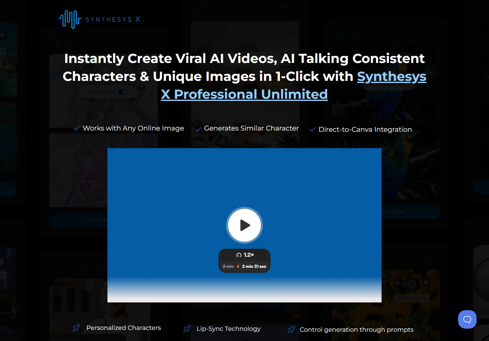 Synthesys X: Create Viral AI Videos & Talking Characters in One Click