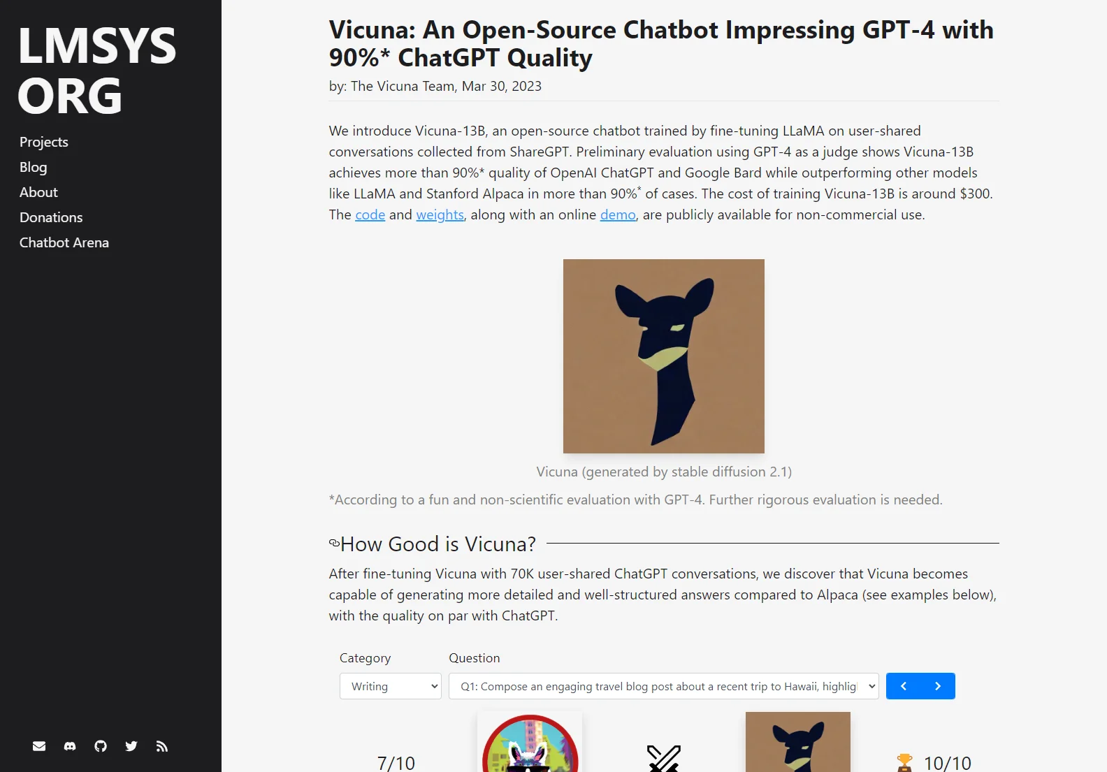 Vicuna: Open-Source Chatbot Matching 90% of ChatGPT's Quality