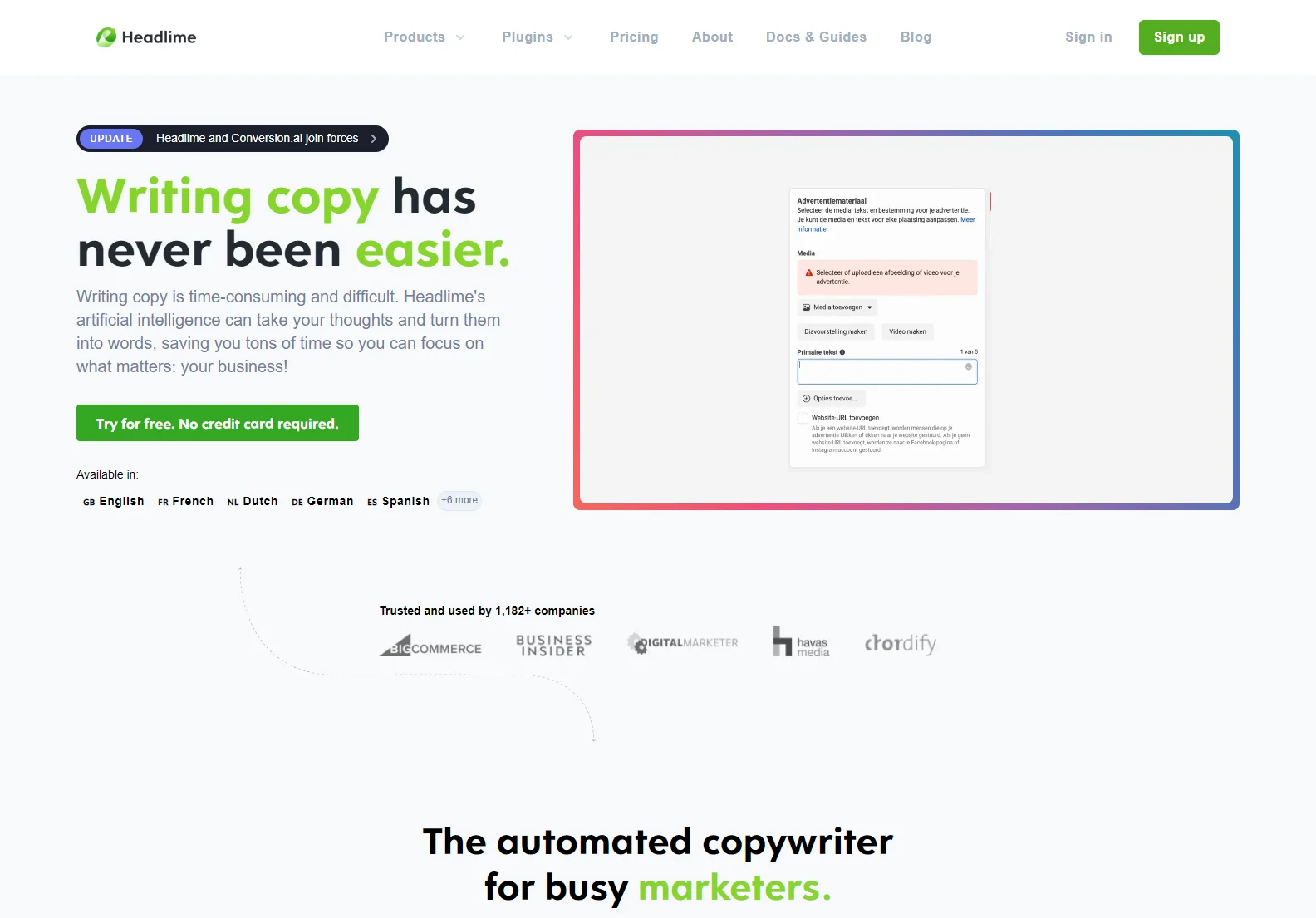 Headlime: AI-Powered Copywriting Tool for Faster, Better Marketing