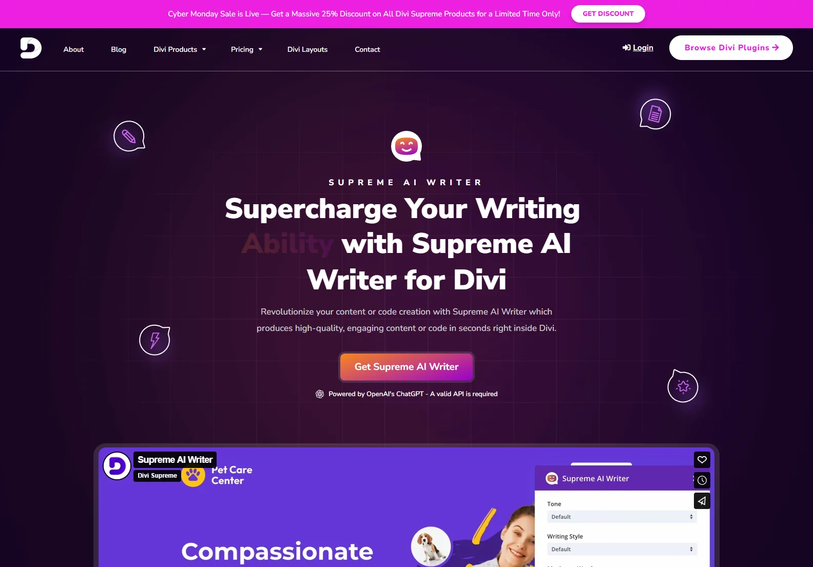 Supreme AI Writer for Divi: AI-Powered Content & Code Generation