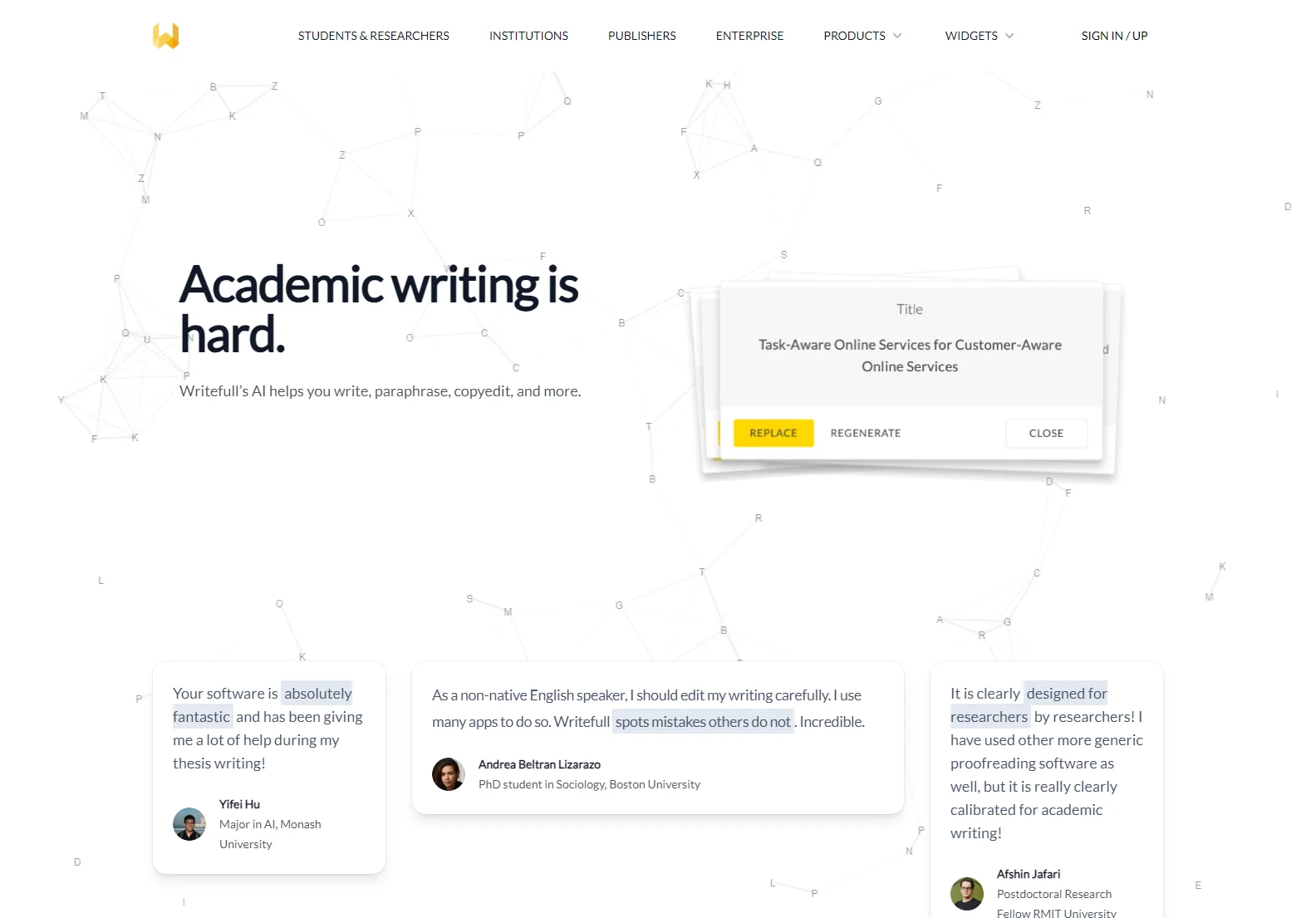 Writefull: AI-Powered Academic Writing Assistant for Students and Researchers