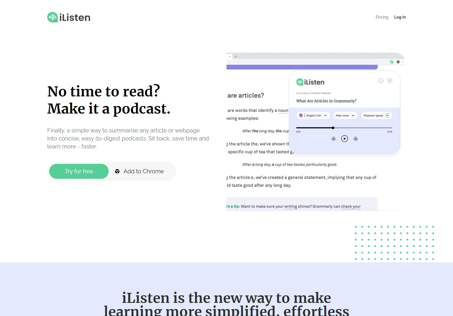 iListen: Effortless Article Summarization into Podcasts