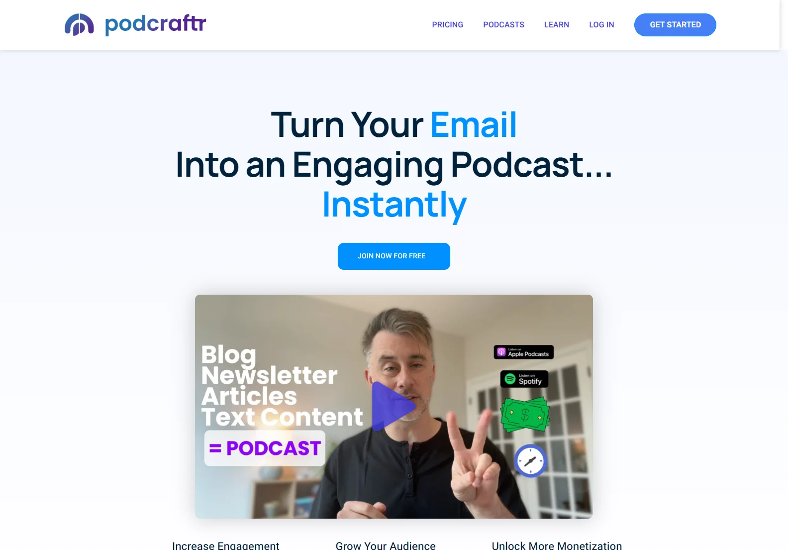 Podcraftr: Instantly Turn Your Content into Engaging Podcasts