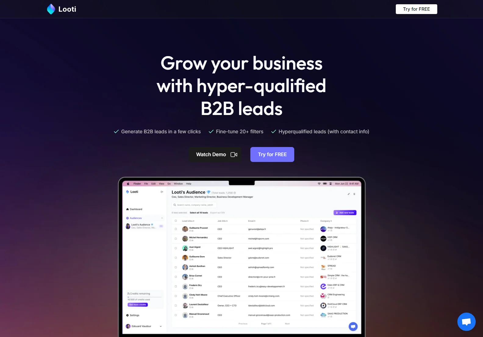 Looti: AI-Powered B2B Lead Generation for Hyper-Qualified Prospects