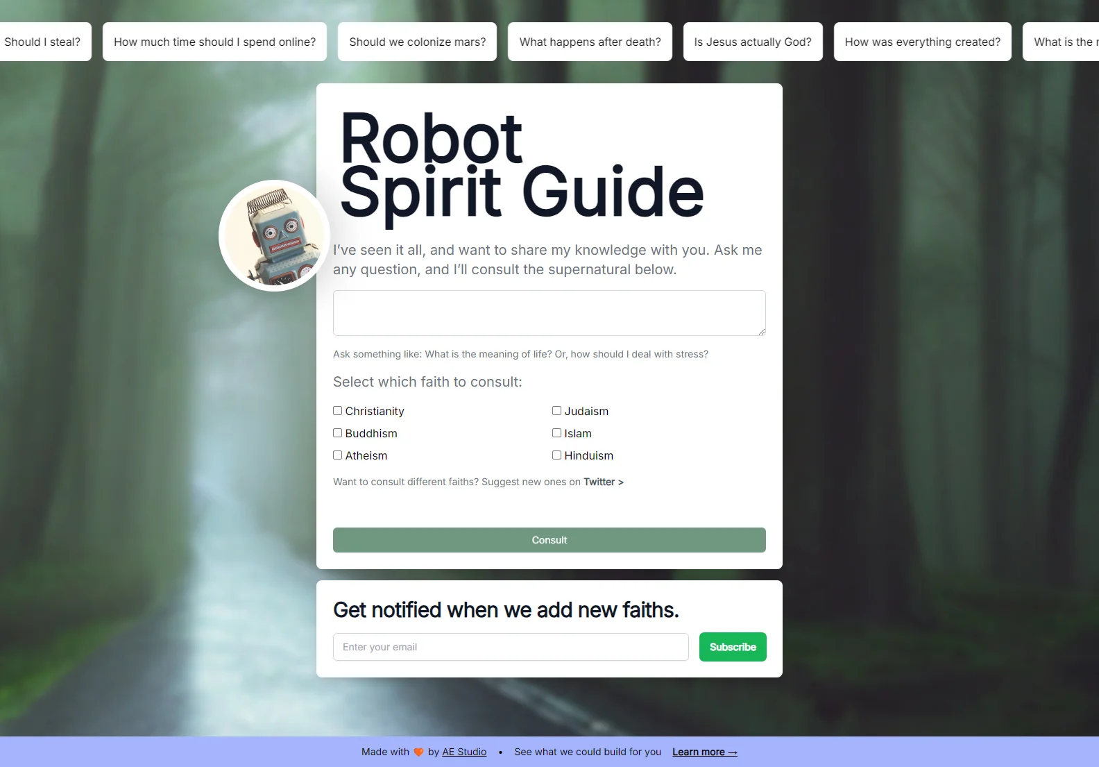 Robot Spirit Guide: AI-Powered Spiritual and Philosophical Guidance