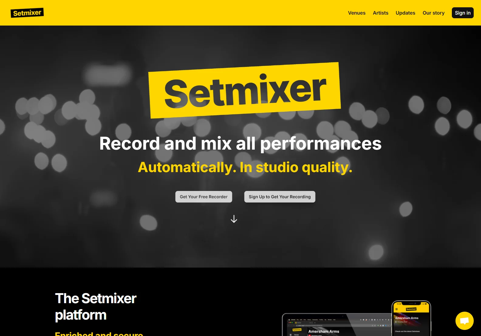 Setmixer: Free Automatic Studio-Quality Live Music Recording