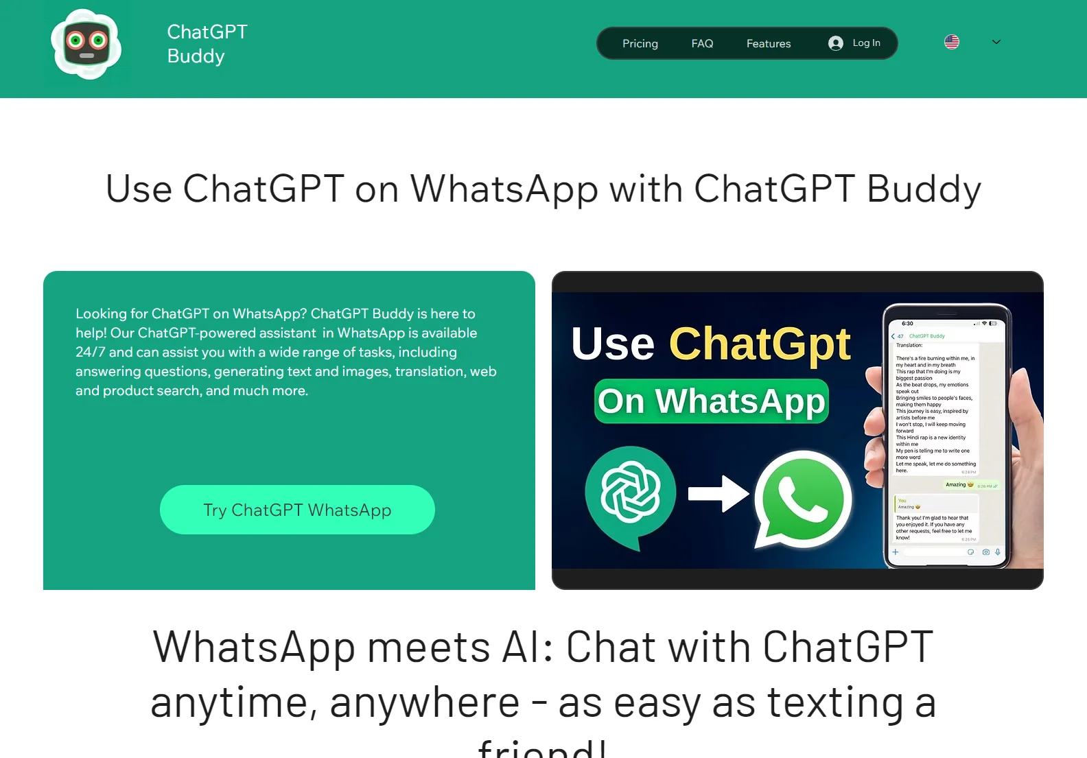 ChatGPT Buddy: Your AI-Powered WhatsApp Assistant for 24/7 Help