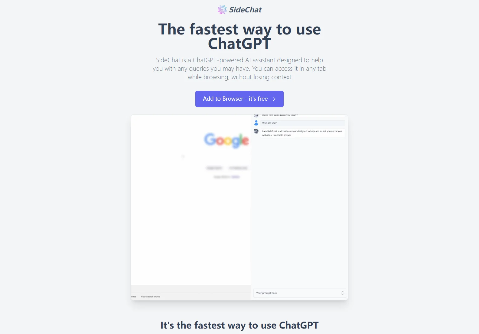 SideChat: The Fastest ChatGPT AI Assistant for Any Browser