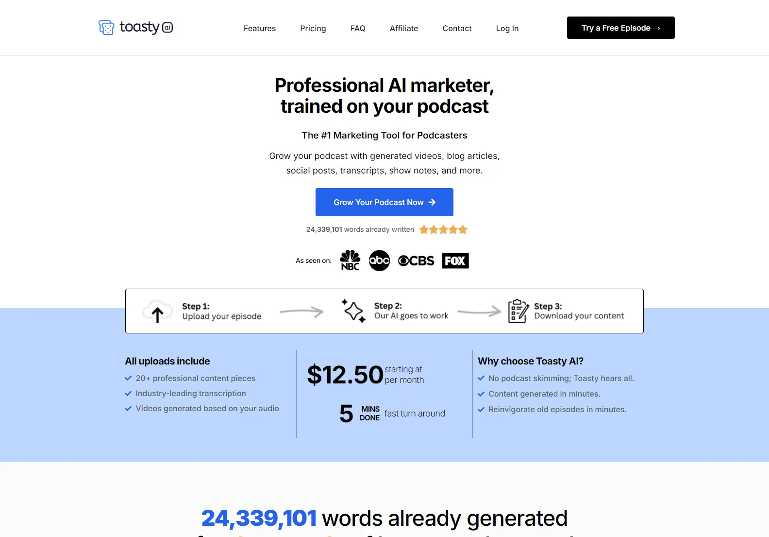 ToastyAI: AI-Powered Podcast Marketing for Audience Growth