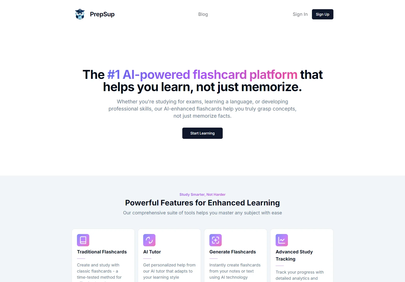 PrepSup: AI-Powered Flashcards for Effective Learning