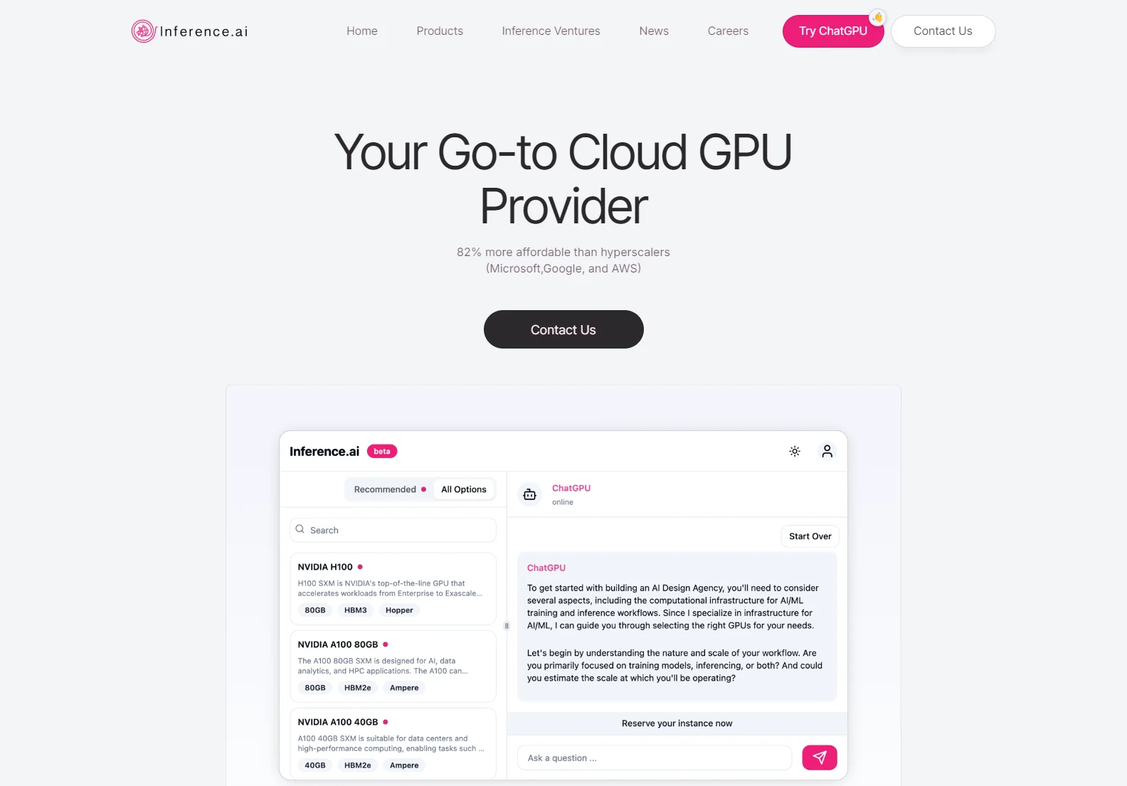 Inference.ai: Affordable and Scalable GPU Cloud Solutions for AI Computing