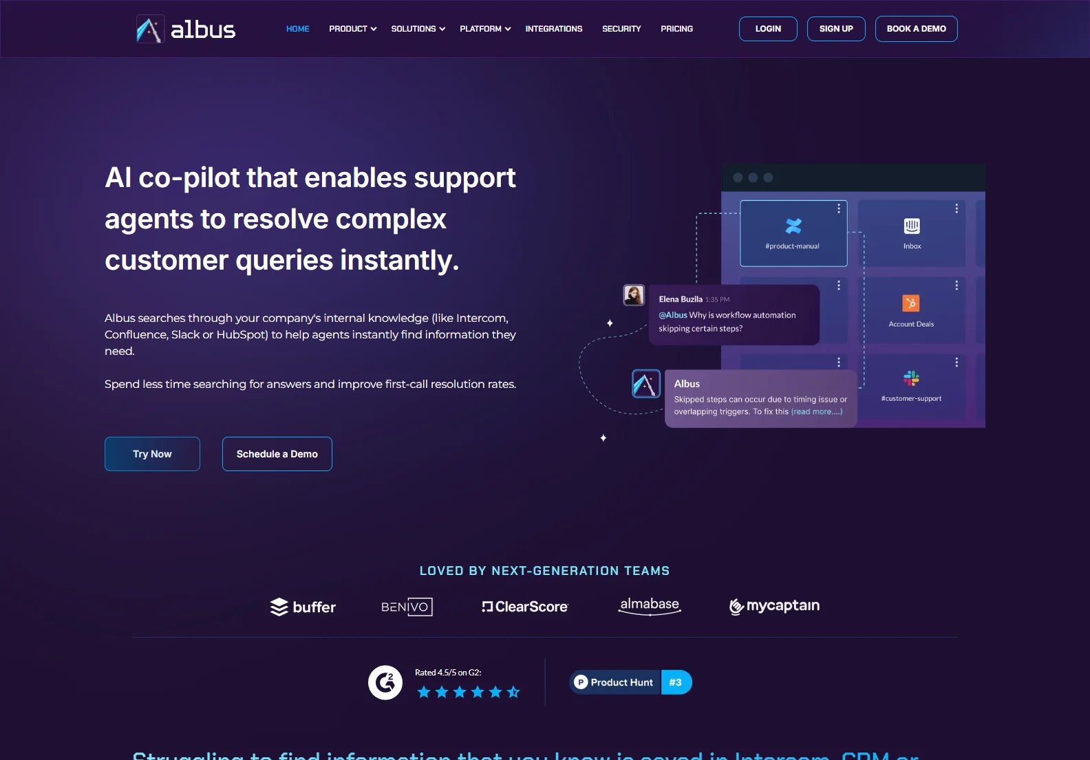 Albus: Revolutionizing Customer Support with AI-Powered Instant Query Resolution