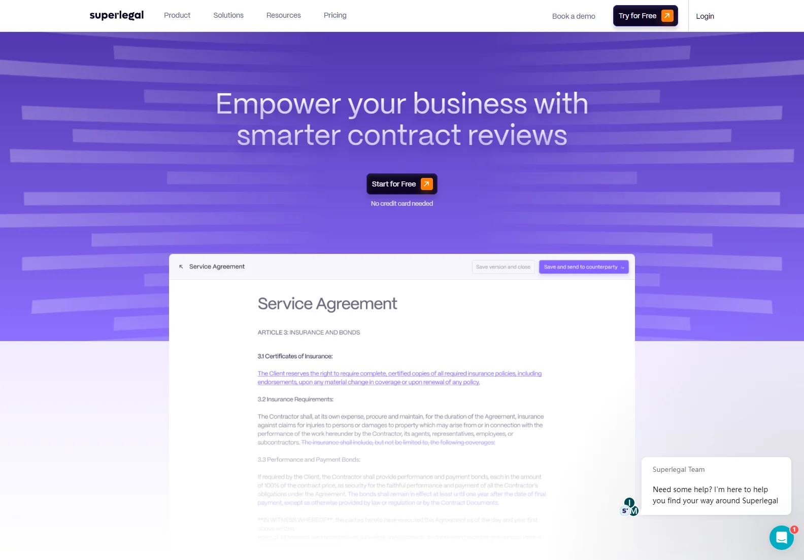 Superlegal: AI Legal Contract Review Software