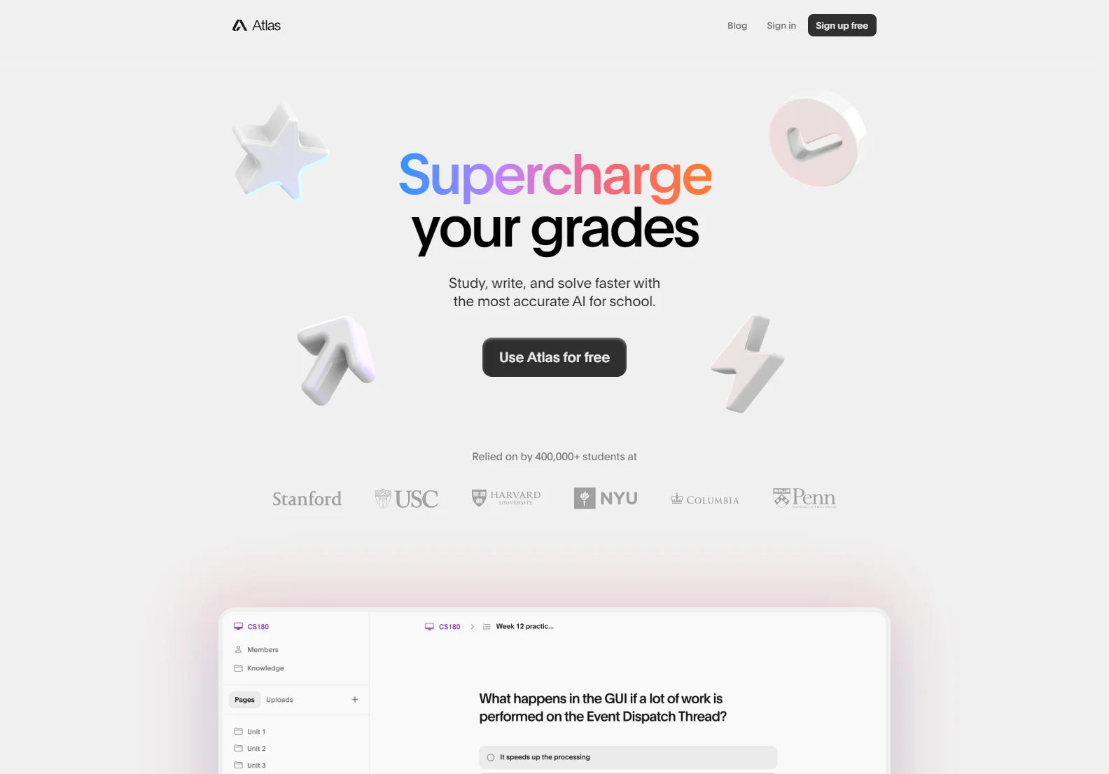 Atlas: The Most Accurate AI for School - Boost Your Grades