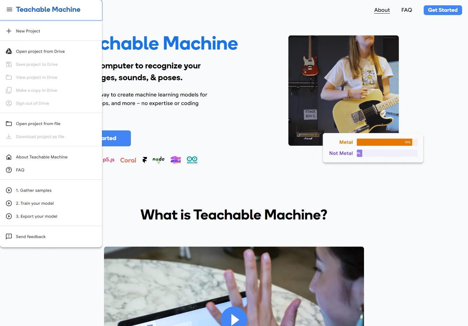 Teachable Machine: Create Machine Learning Models Without Coding