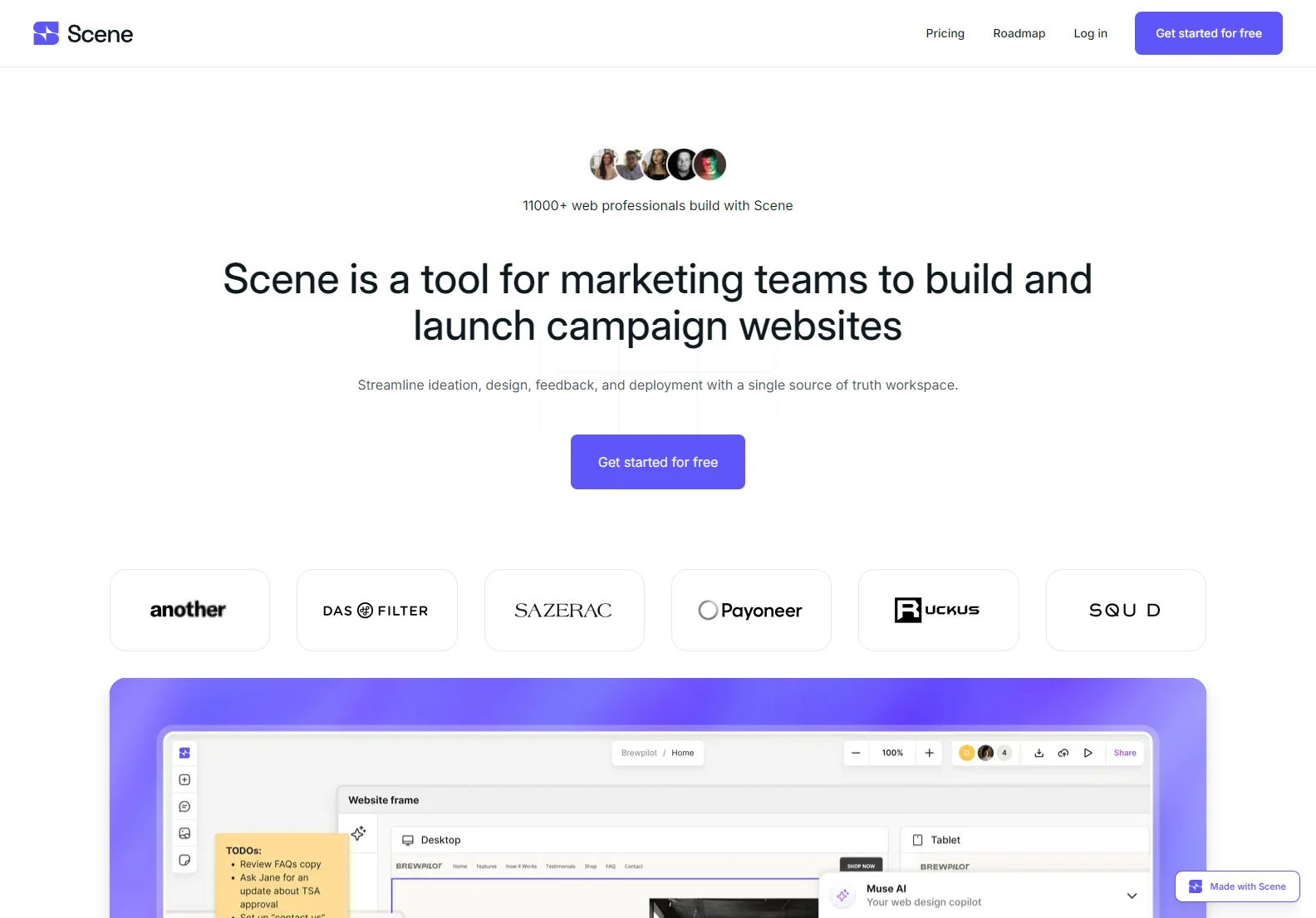 Scene: AI-Powered Web Workspace for Streamlined Website Creation