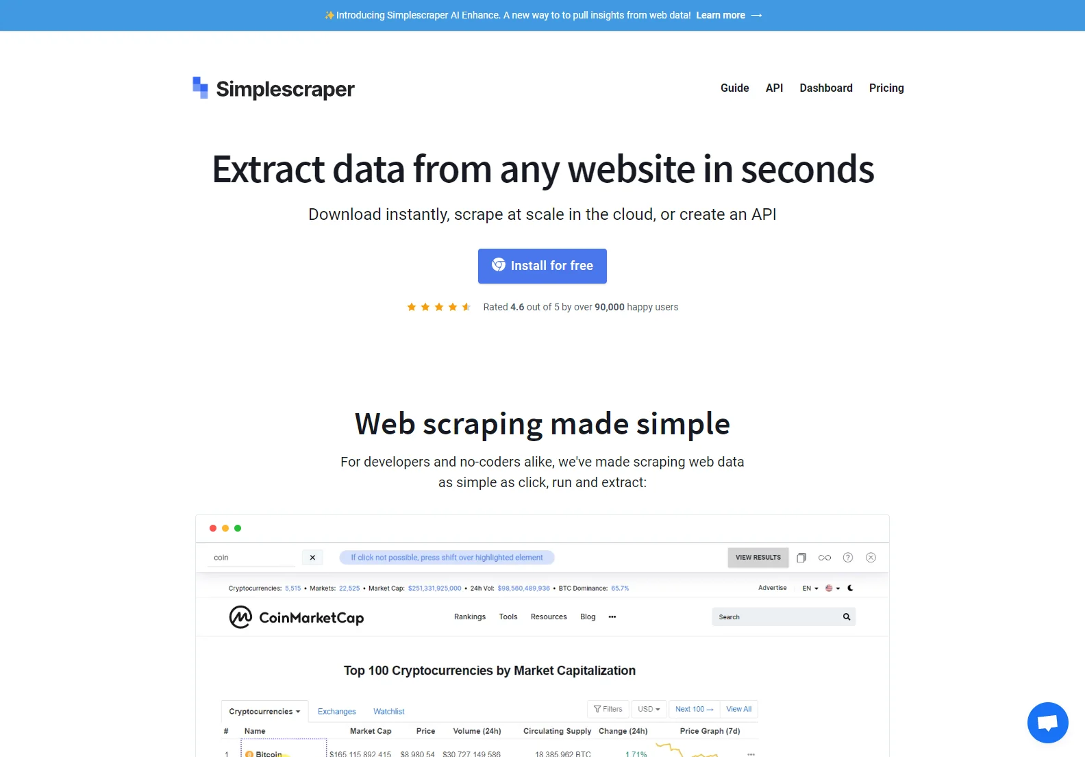 Simplescraper AI Enhance: Effortless Web Data Extraction