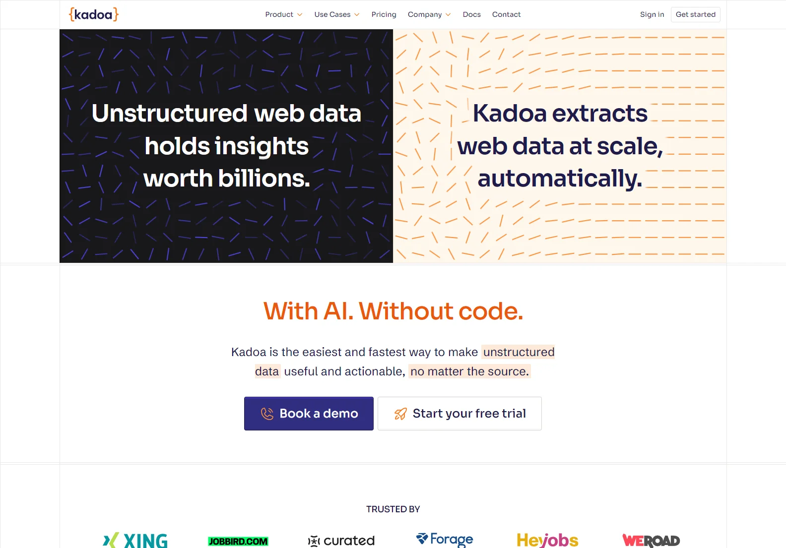 Kadoa: AI-Powered Web Scraper for Unstructured Data Extraction