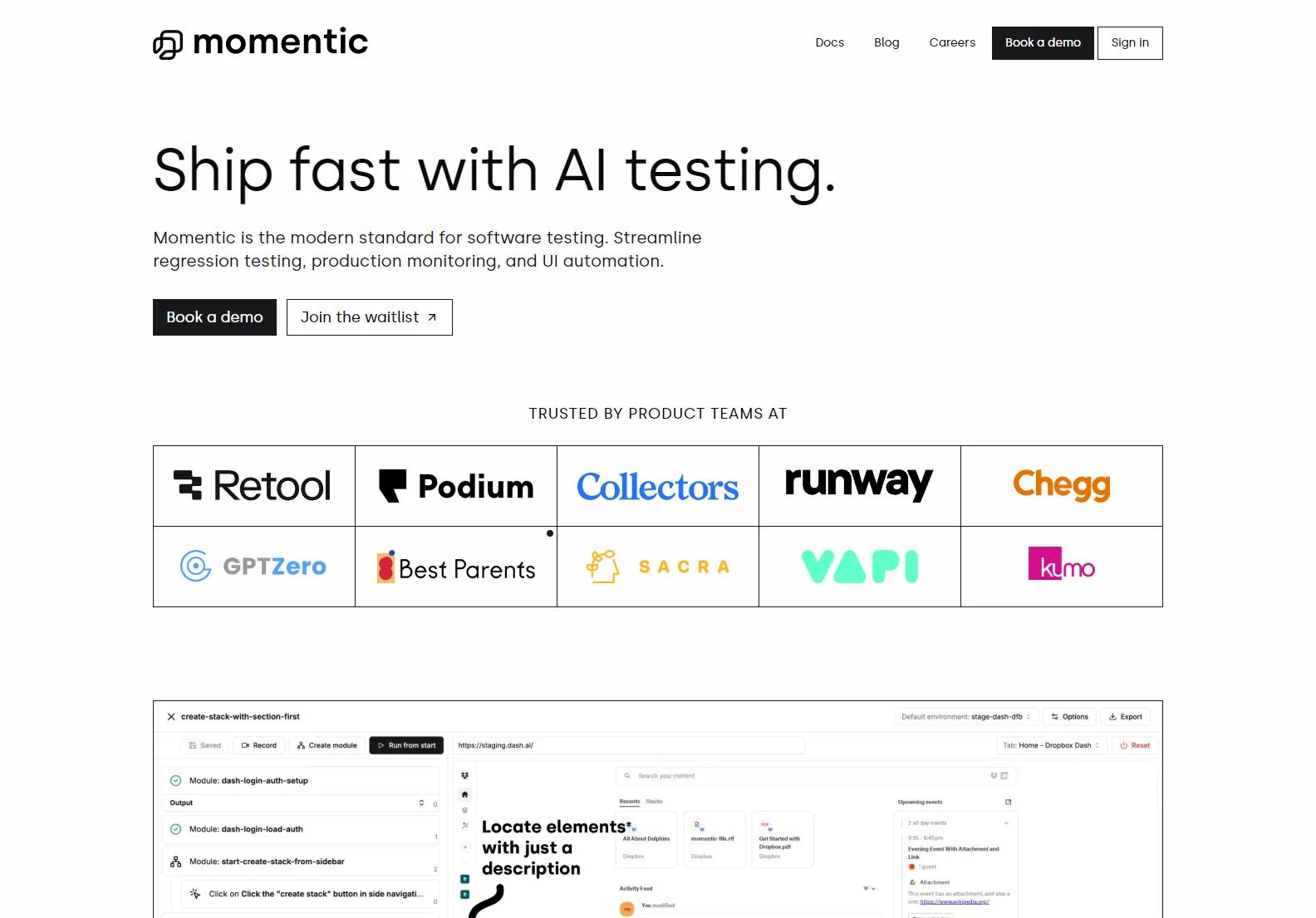 AI Testing Tool | Automated AI Testing - Momentic