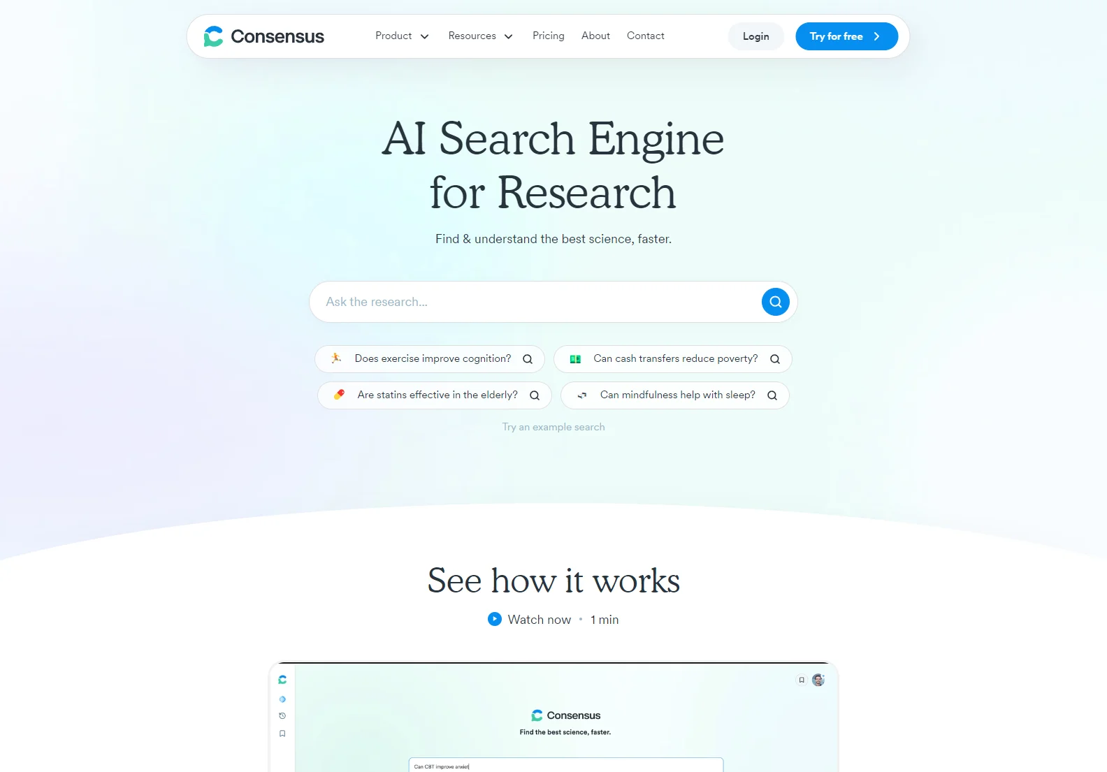 Consensus: AI-powered Academic Search Engine for Faster Research