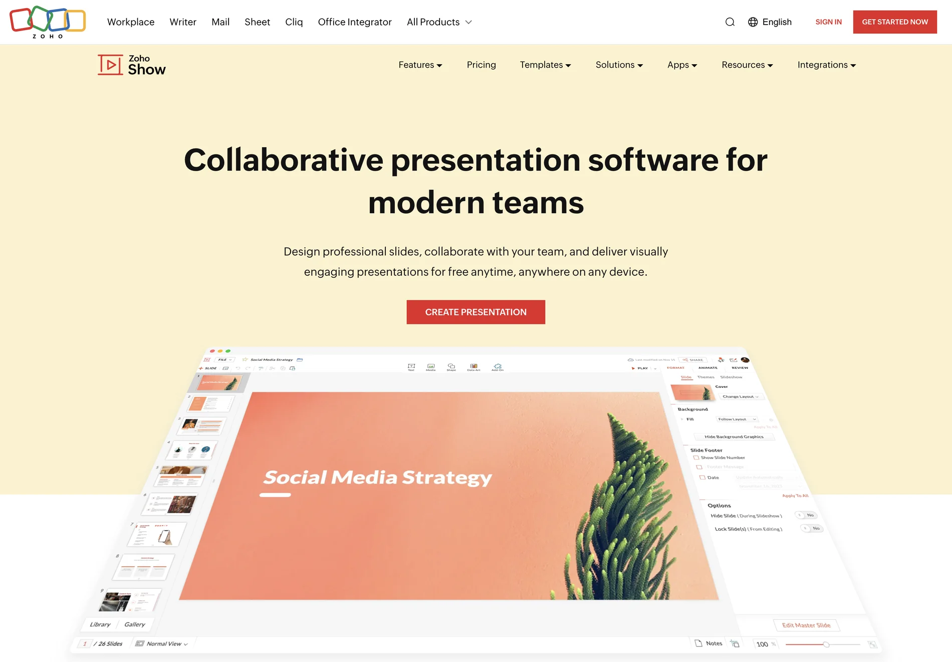 Zoho Show: AI-Powered Presentation Tool for Modern Teams