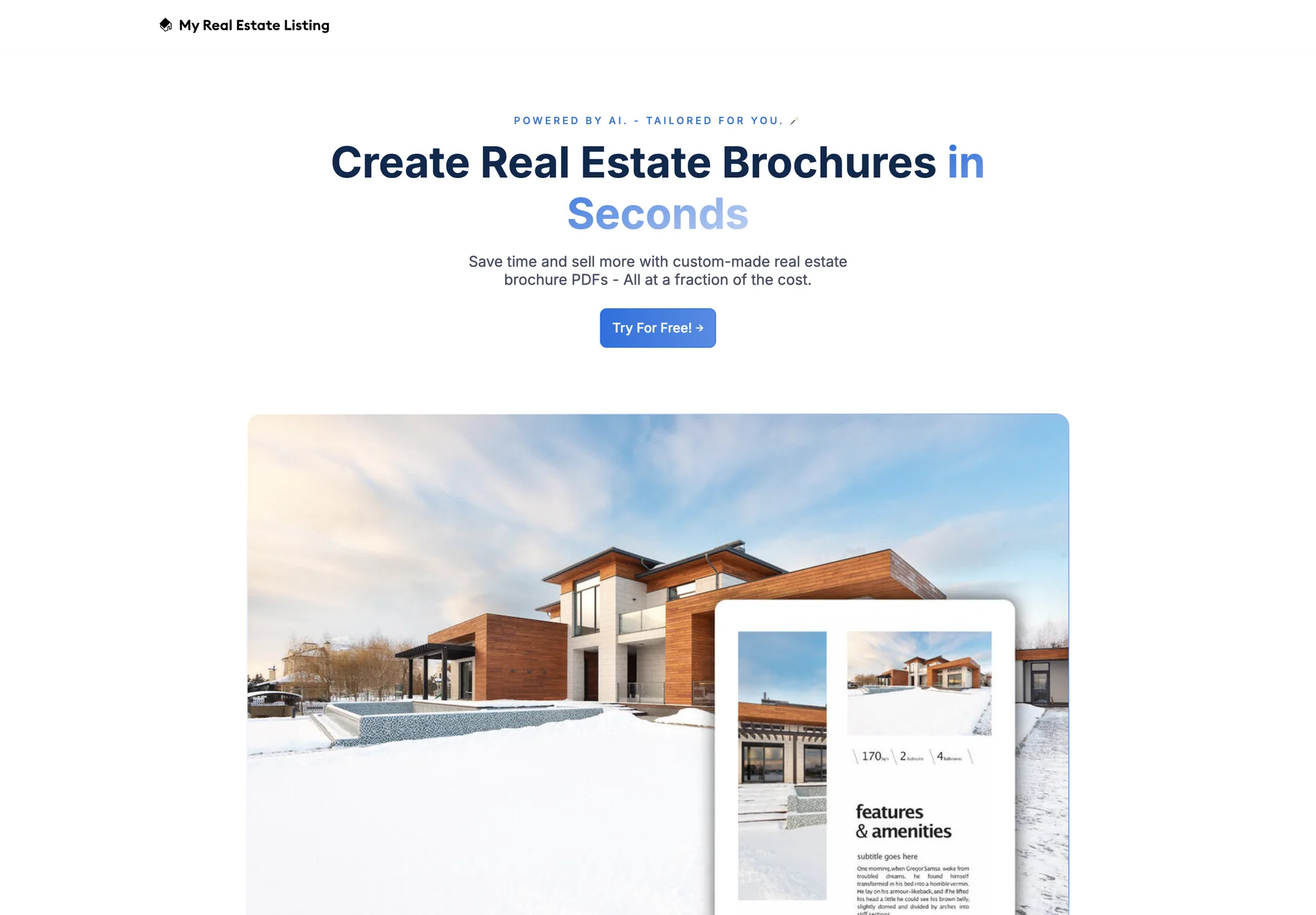 Create AI Powered Real Estate Brochures in Seconds