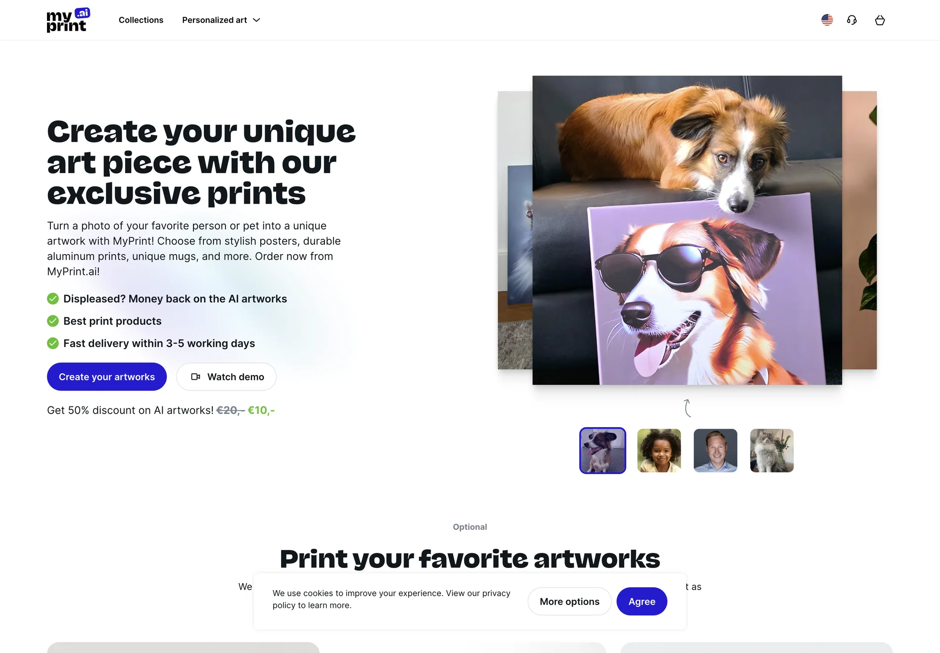 Generate AI Artworks from Your Photos - MyPrint.ai