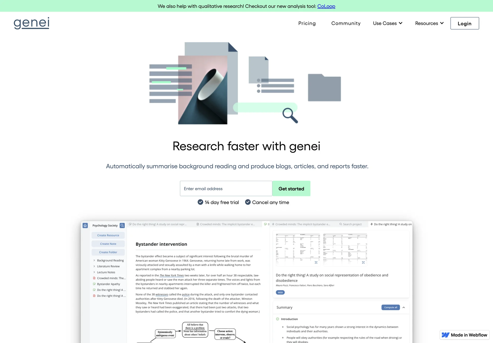 genei: AI-Powered Summarization Tool for Efficient Research