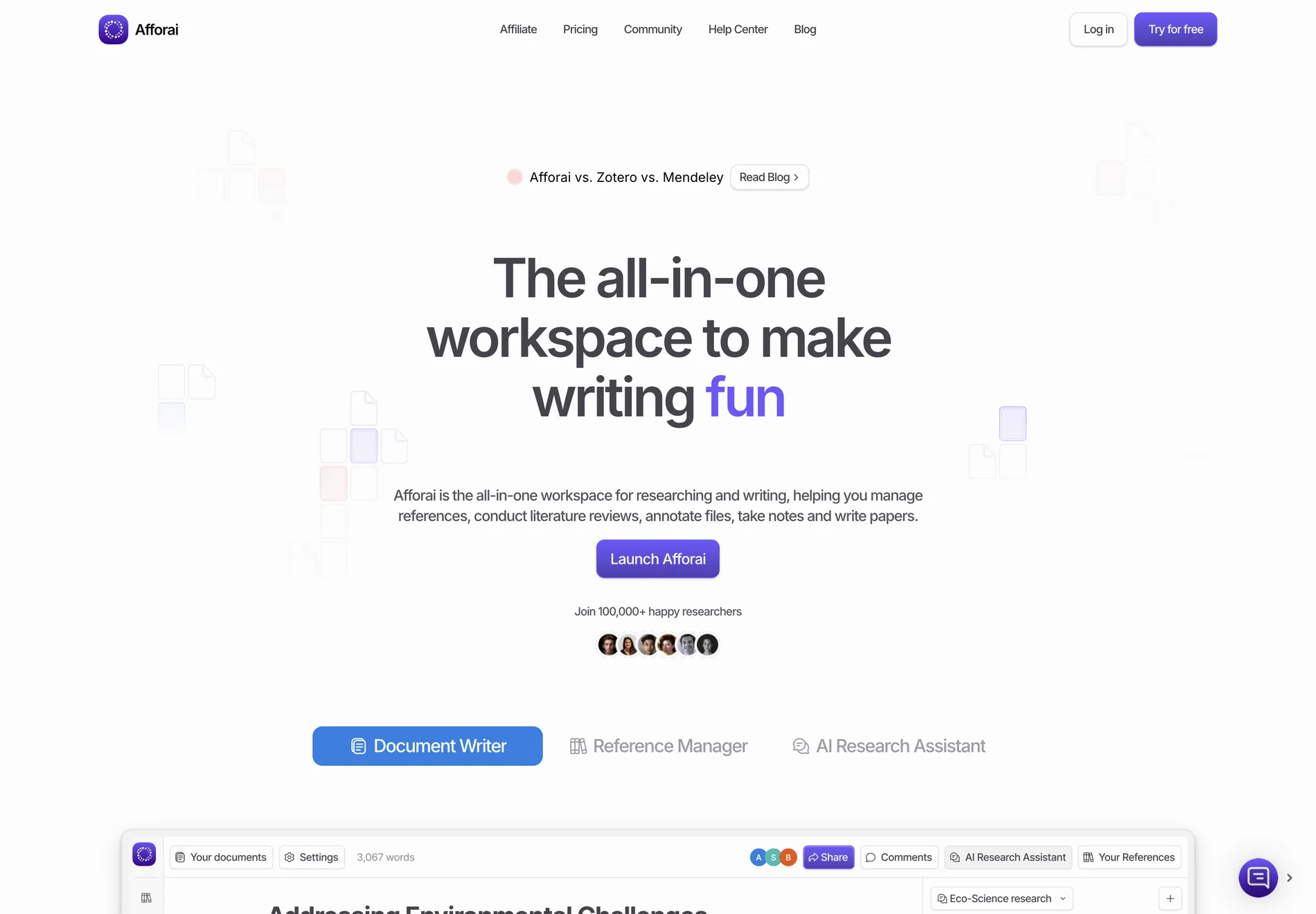 Afforai: The Ultimate AI Research Assistant for Efficient Writing