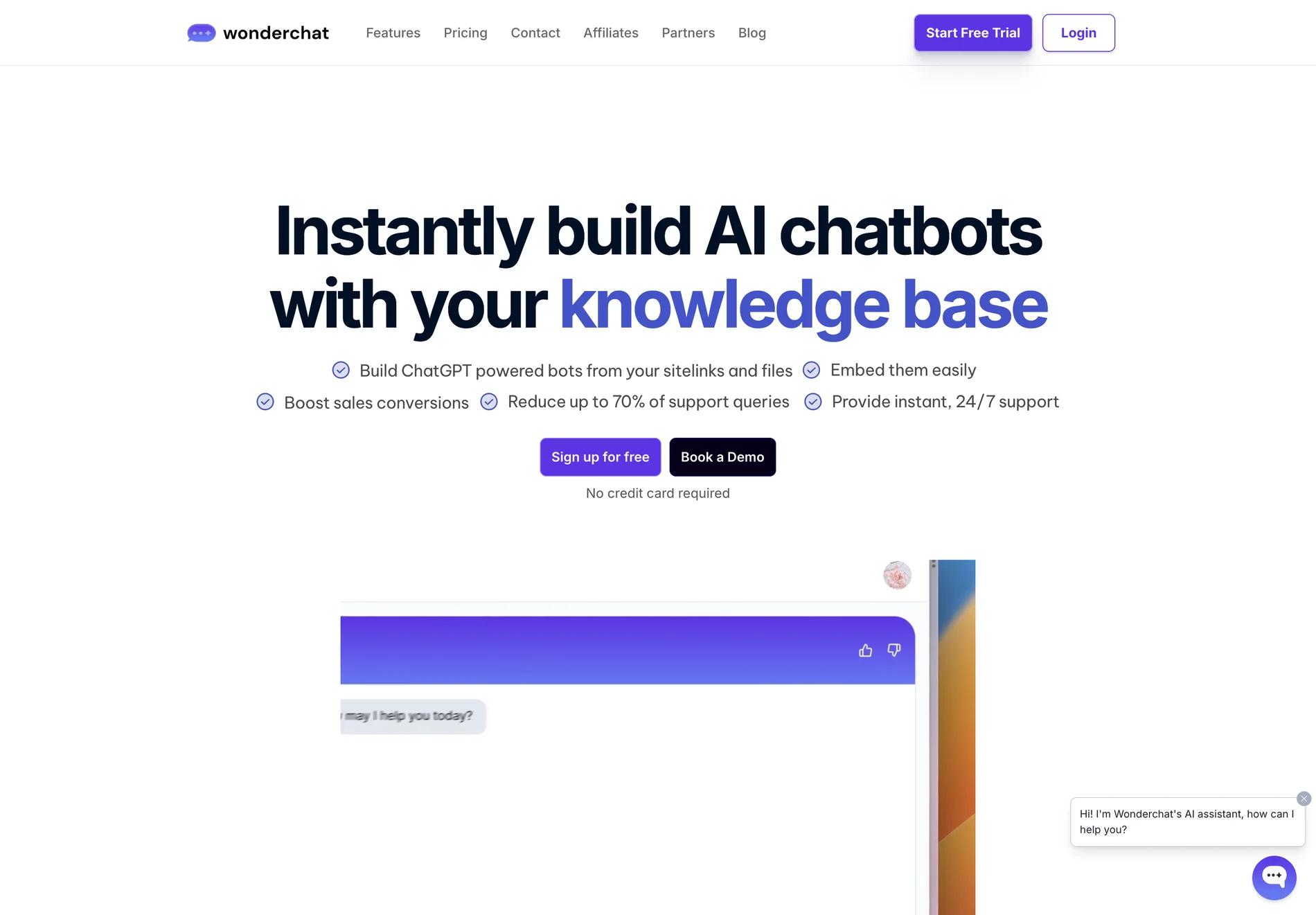 Wonderchat: AI Chatbots for Websites - 1 Min Setup