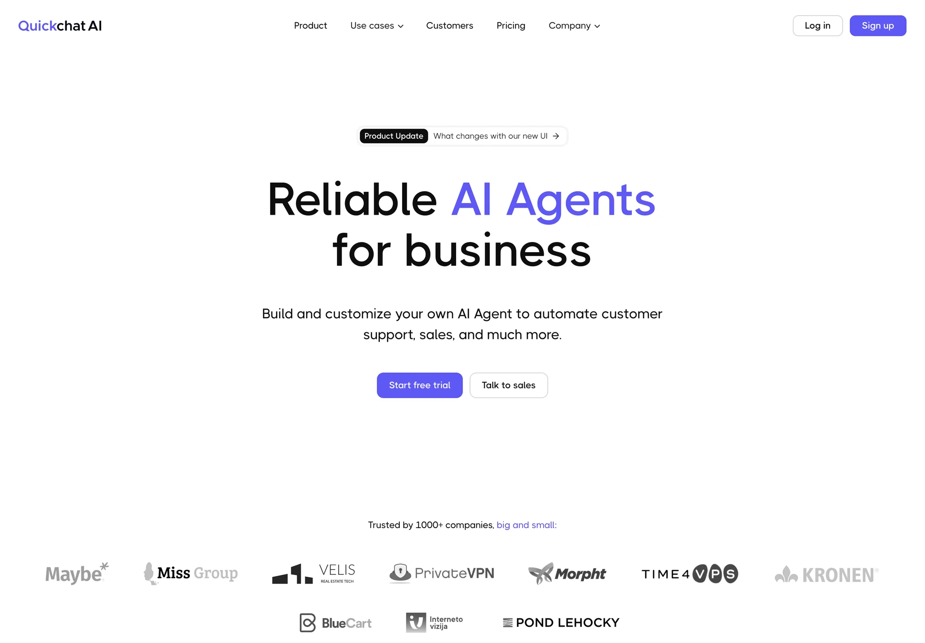 Quickchat AI: Custom AI Agents for Streamlined Business Operations