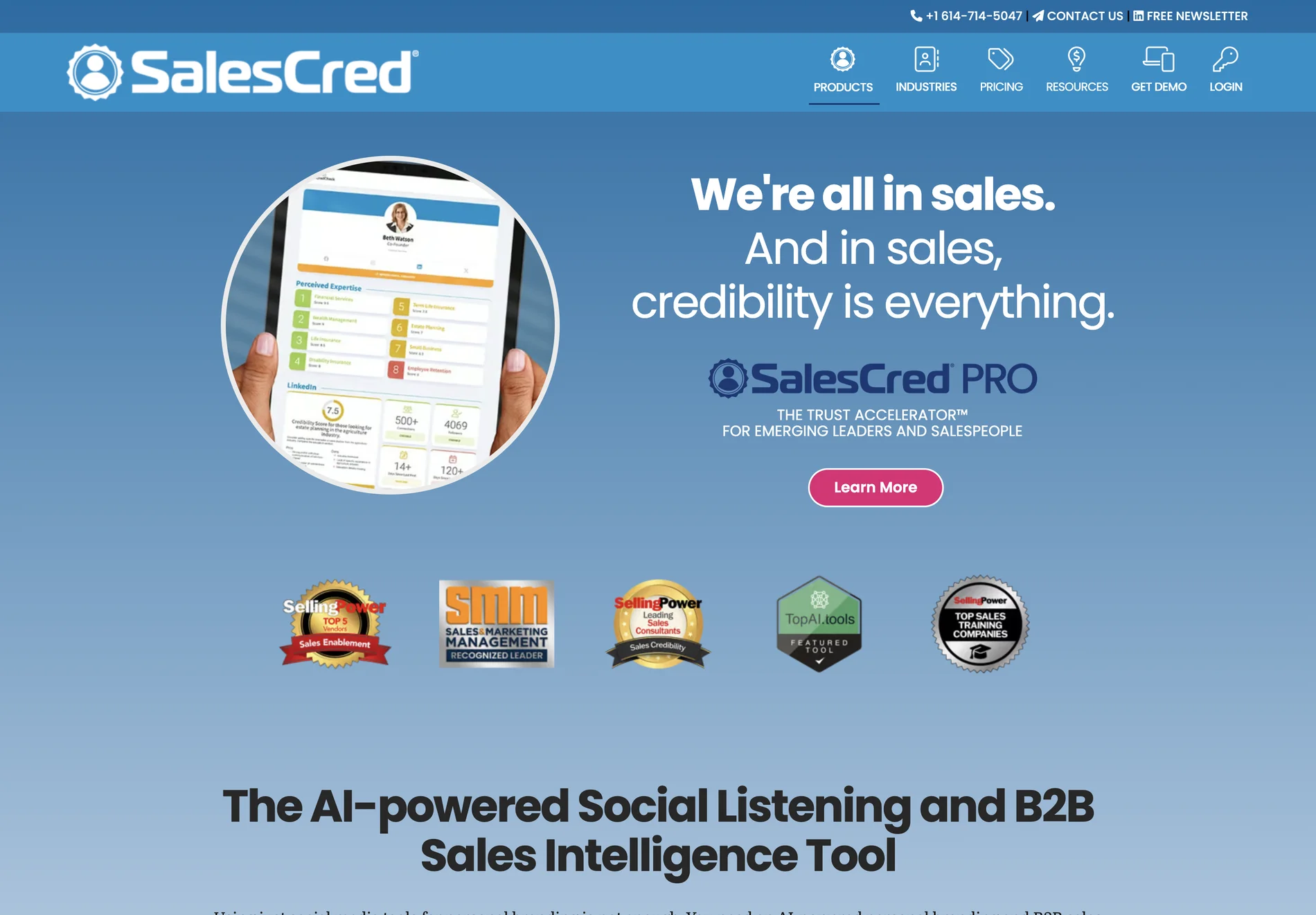 SalesCred® PRO: AI-Powered B2B Sales Intelligence for Credibility Building