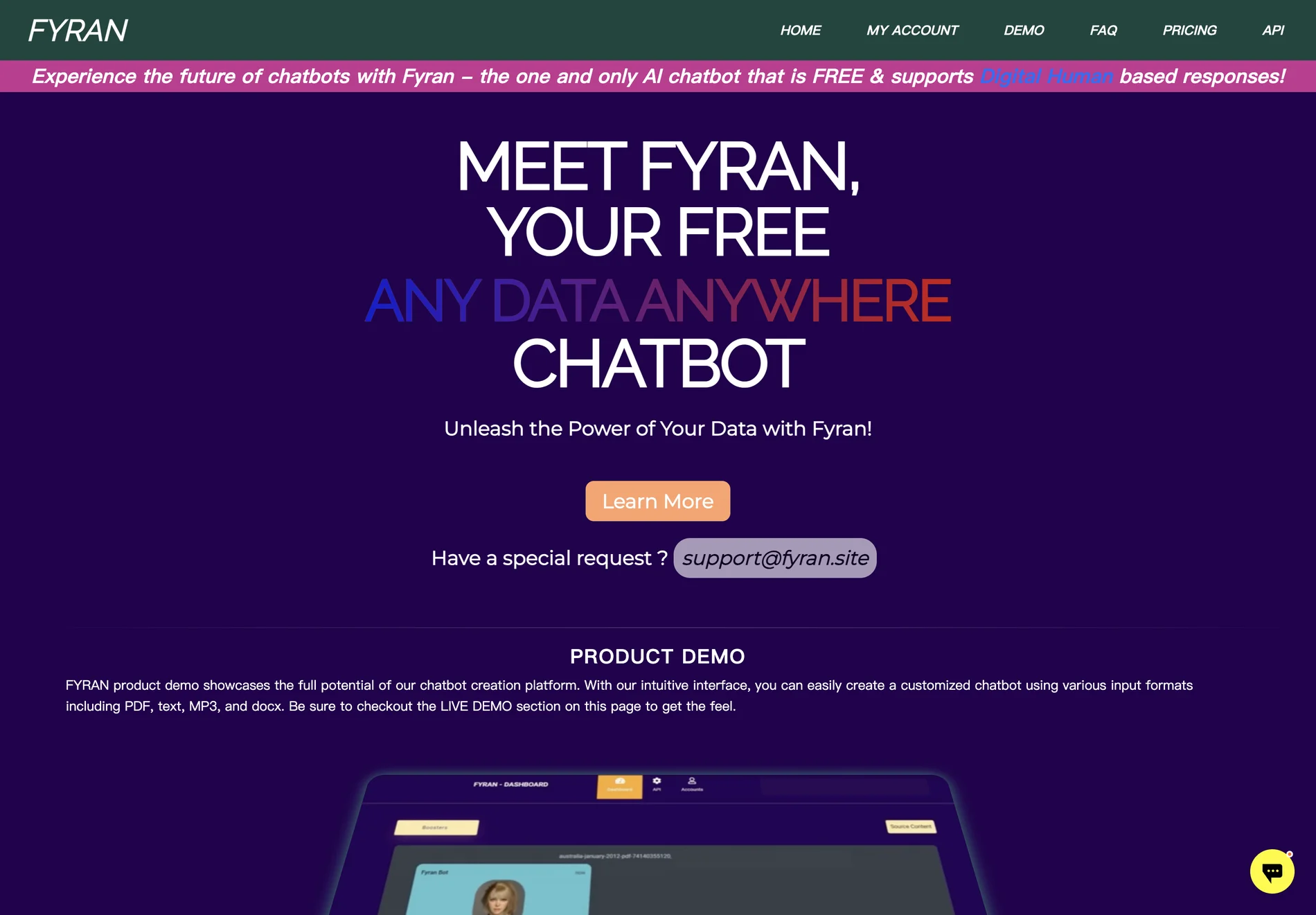 Fyran: Revolutionizing Chatbot Creation with AI