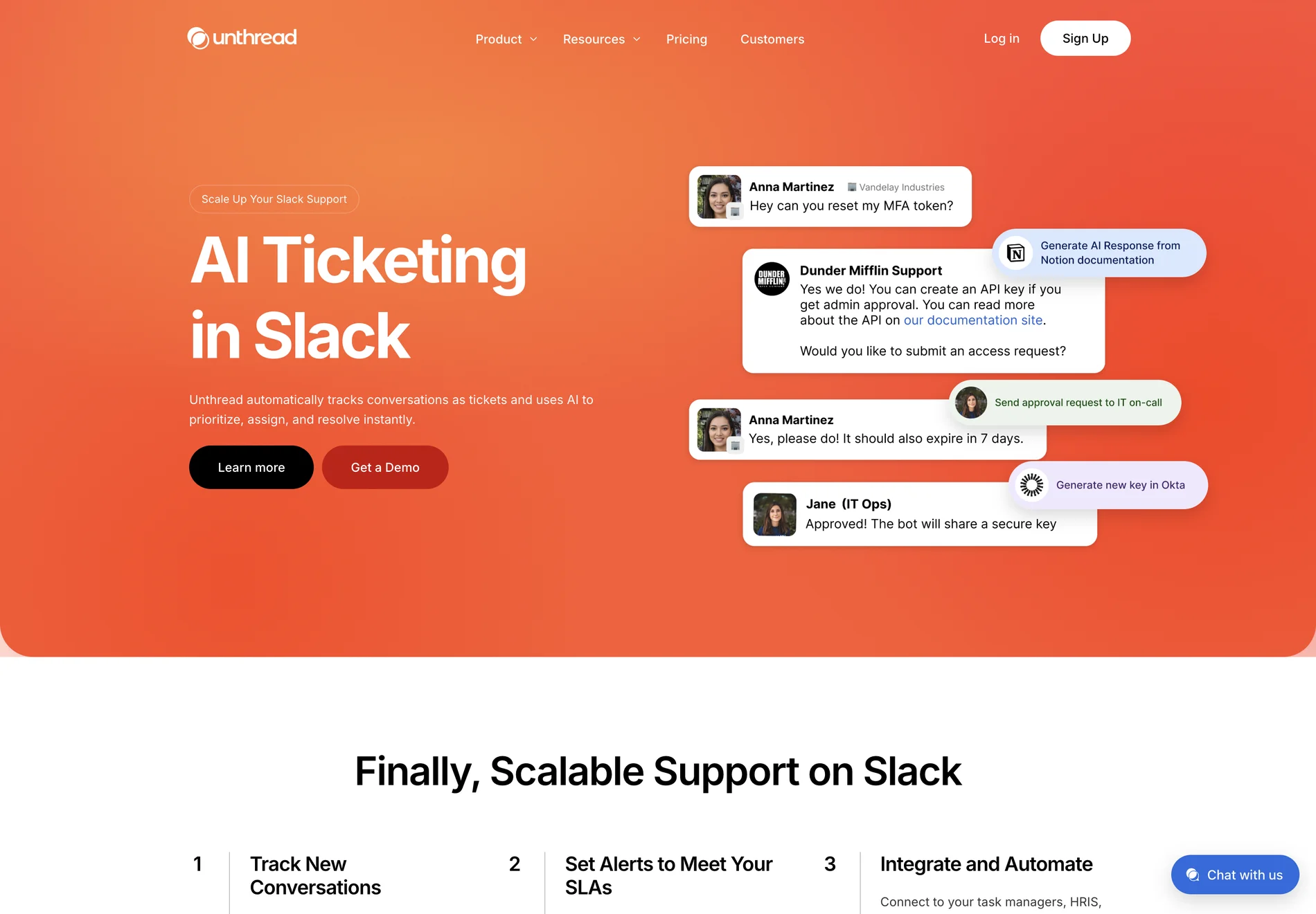 Slack Support Powered by AI - Unthread