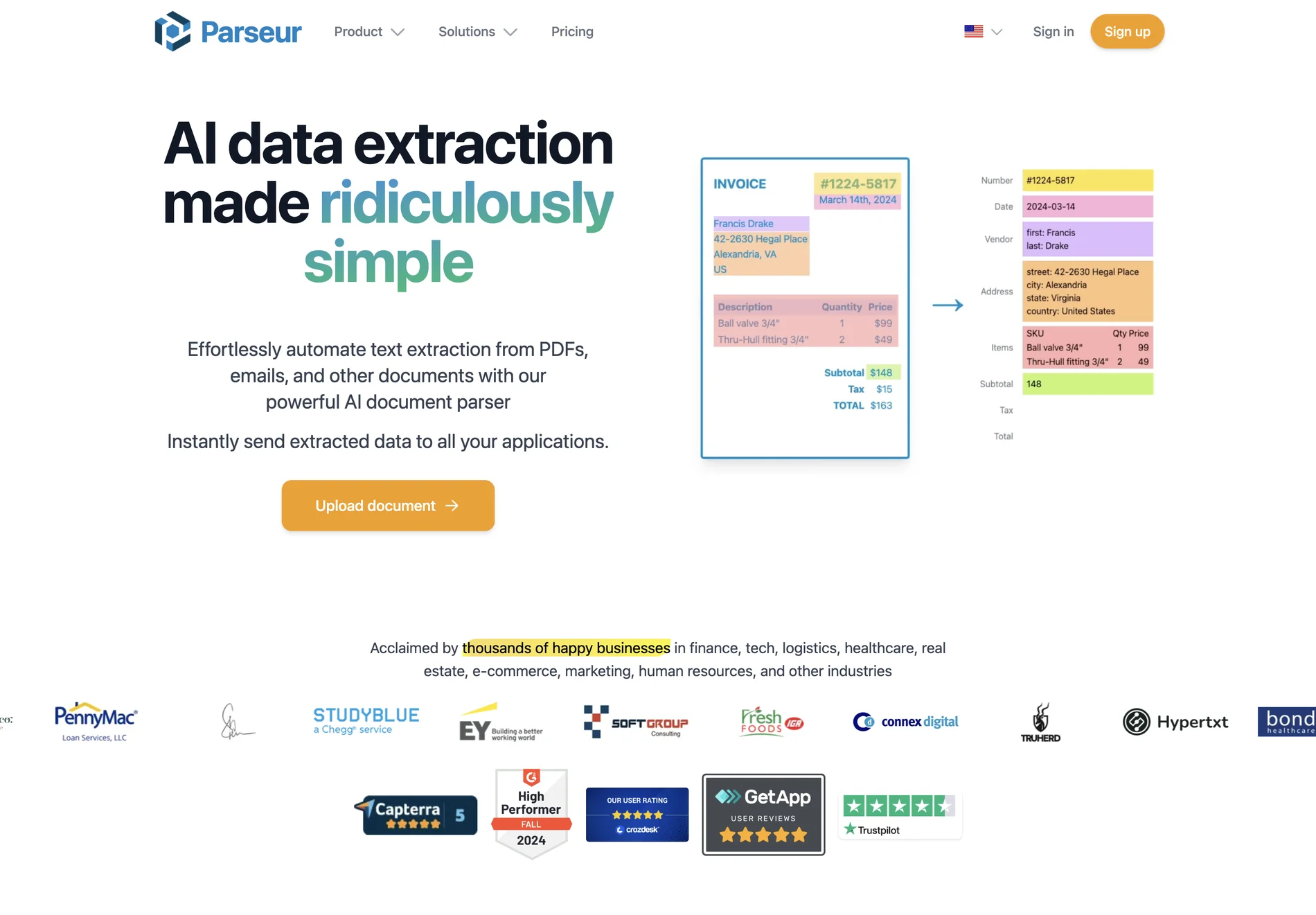 AI Data Extraction Software: Parseur® - Streamline Your Data Management