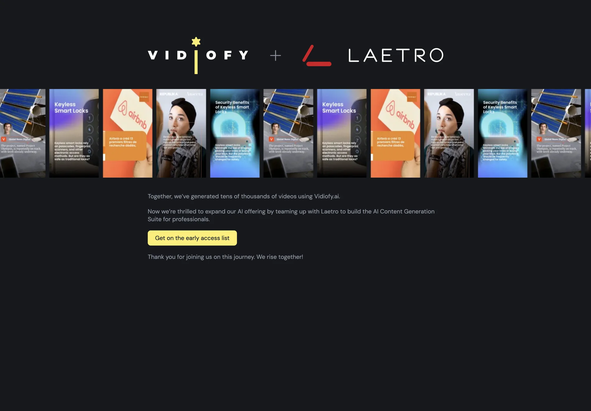 Vidiofy + Laetro: AI Content Generation Suite for Professionals