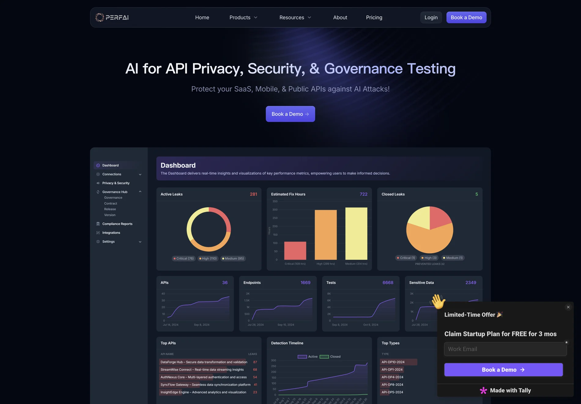 PerfAI: Protecting APIs with AI-Driven Privacy, Security, & Governance