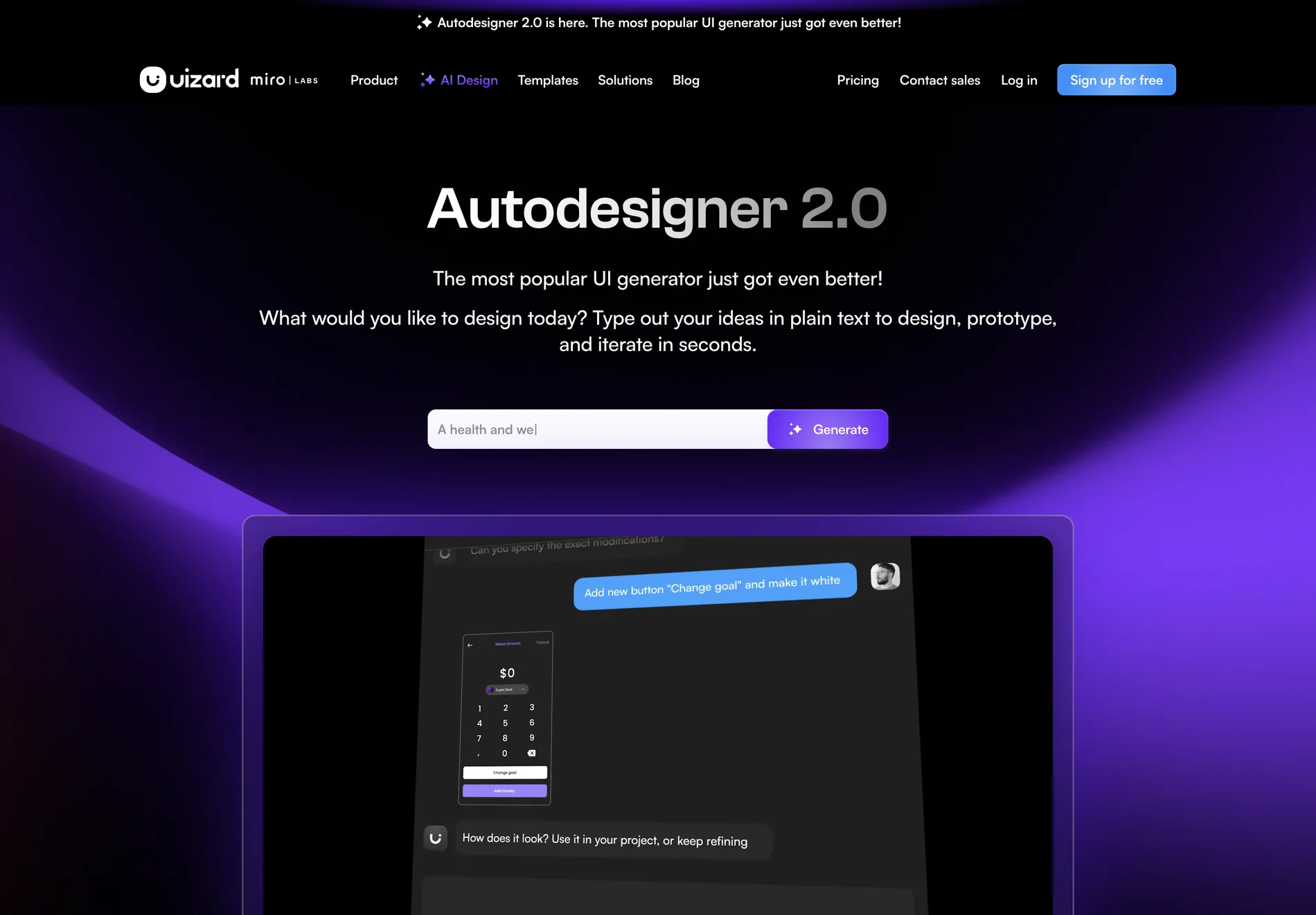 Uizard Autodesigner 2.0: AI-Powered UI Design Generator