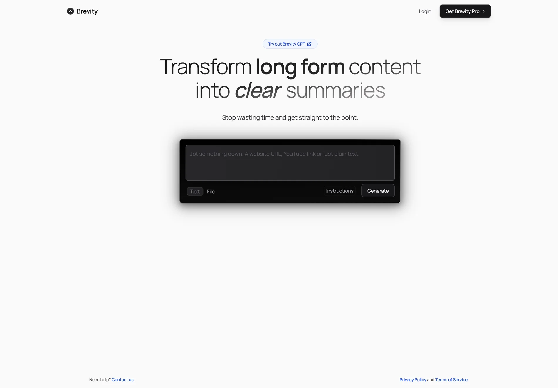 Brevity: Transform Long-Form Content into Clear Summaries