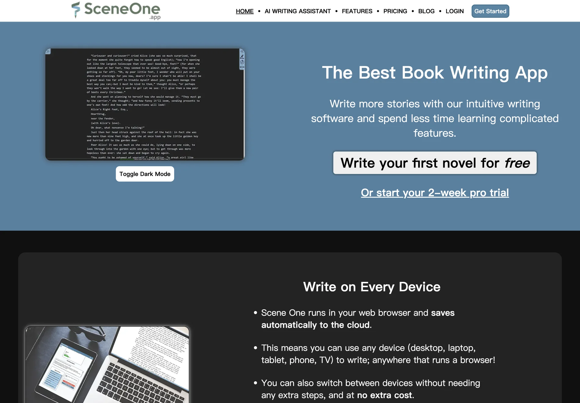 Scene One: AI-Powered Book Writing App for Efficient Story Creation