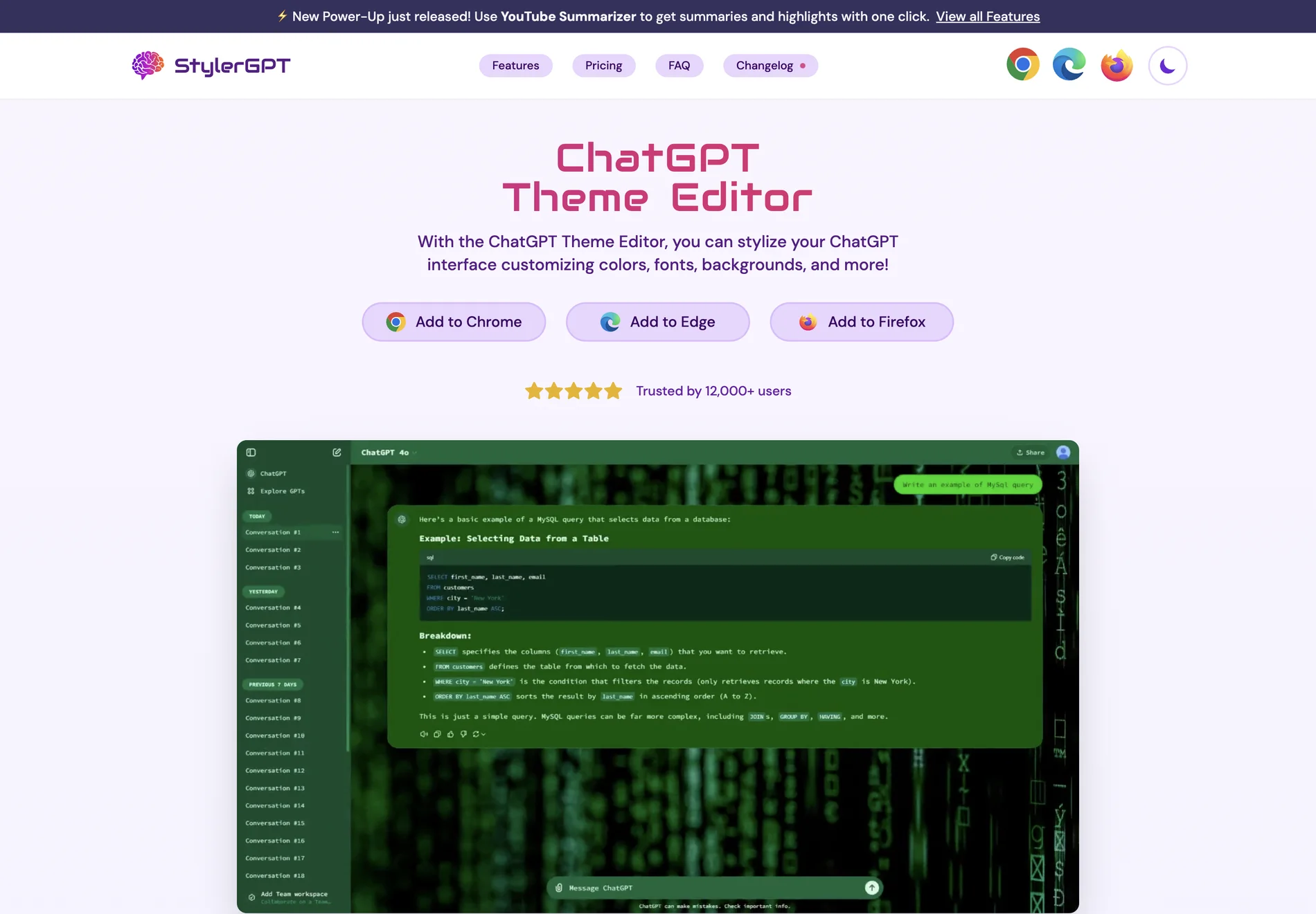 ChatGPT Theme Editor with Power-Ups | StylerGPT