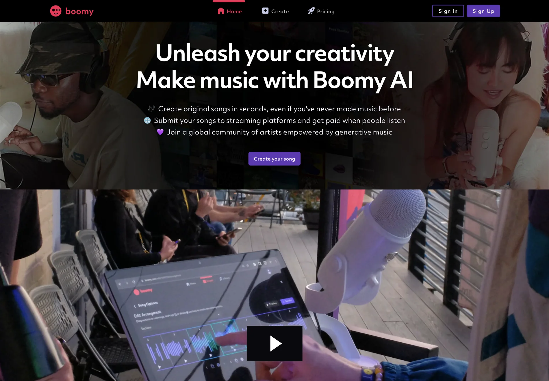 Boomy - Make Generative Music with Artificial Intelligence