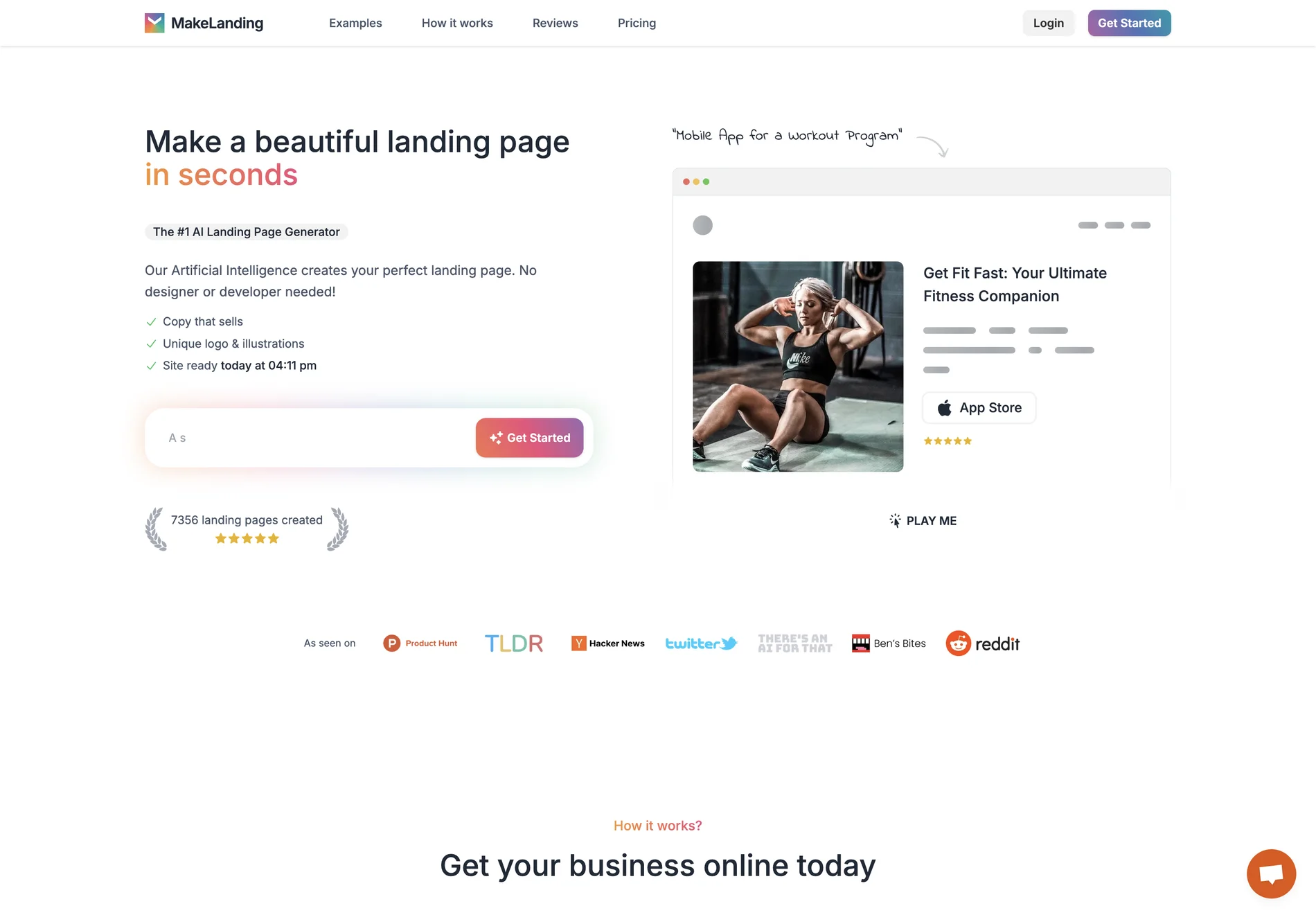 Build Beautiful Landing Pages Instantly With AI | MakeLanding