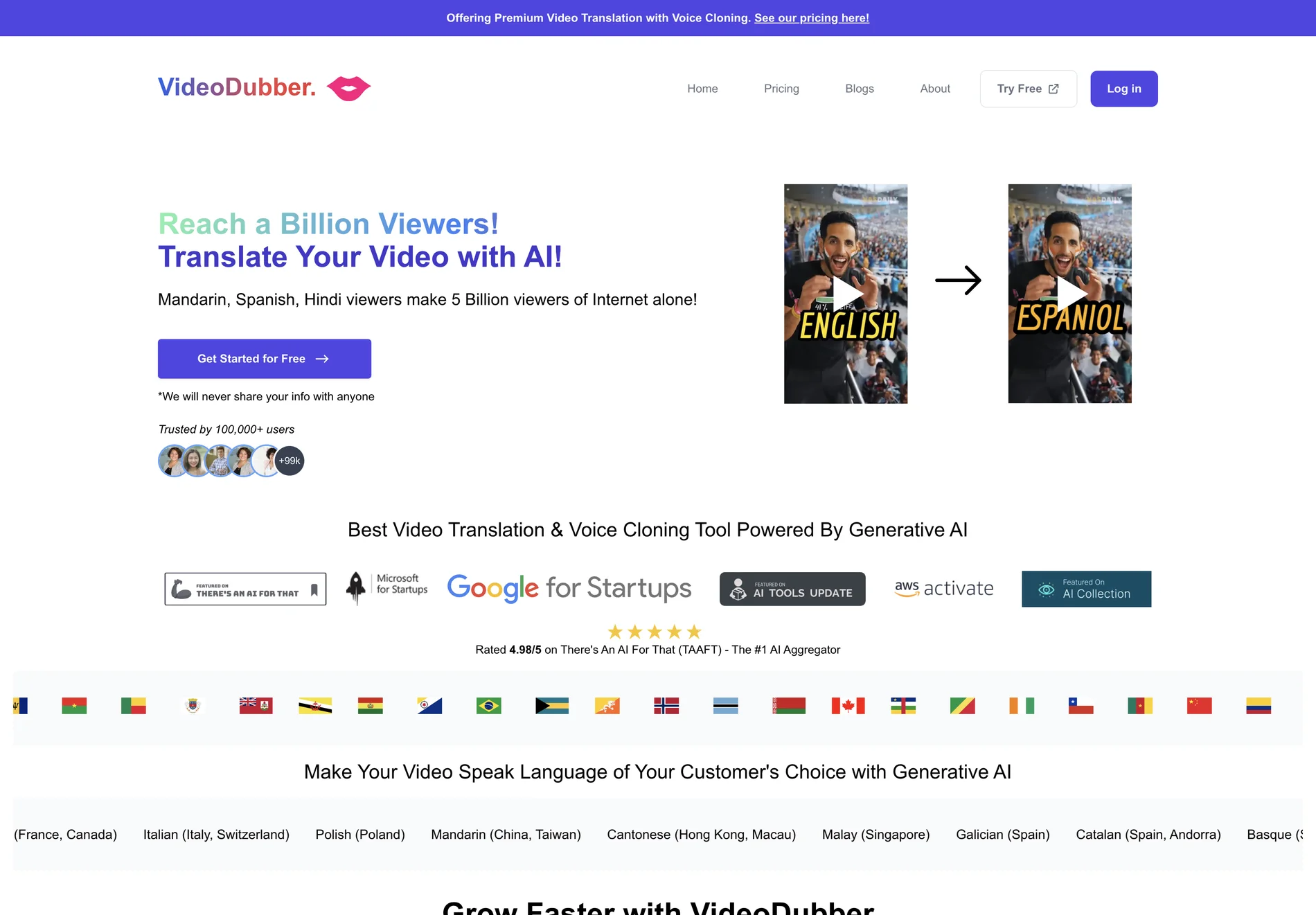 VideoDubber: AI Video Translation & Voice Dubbing - Try Free