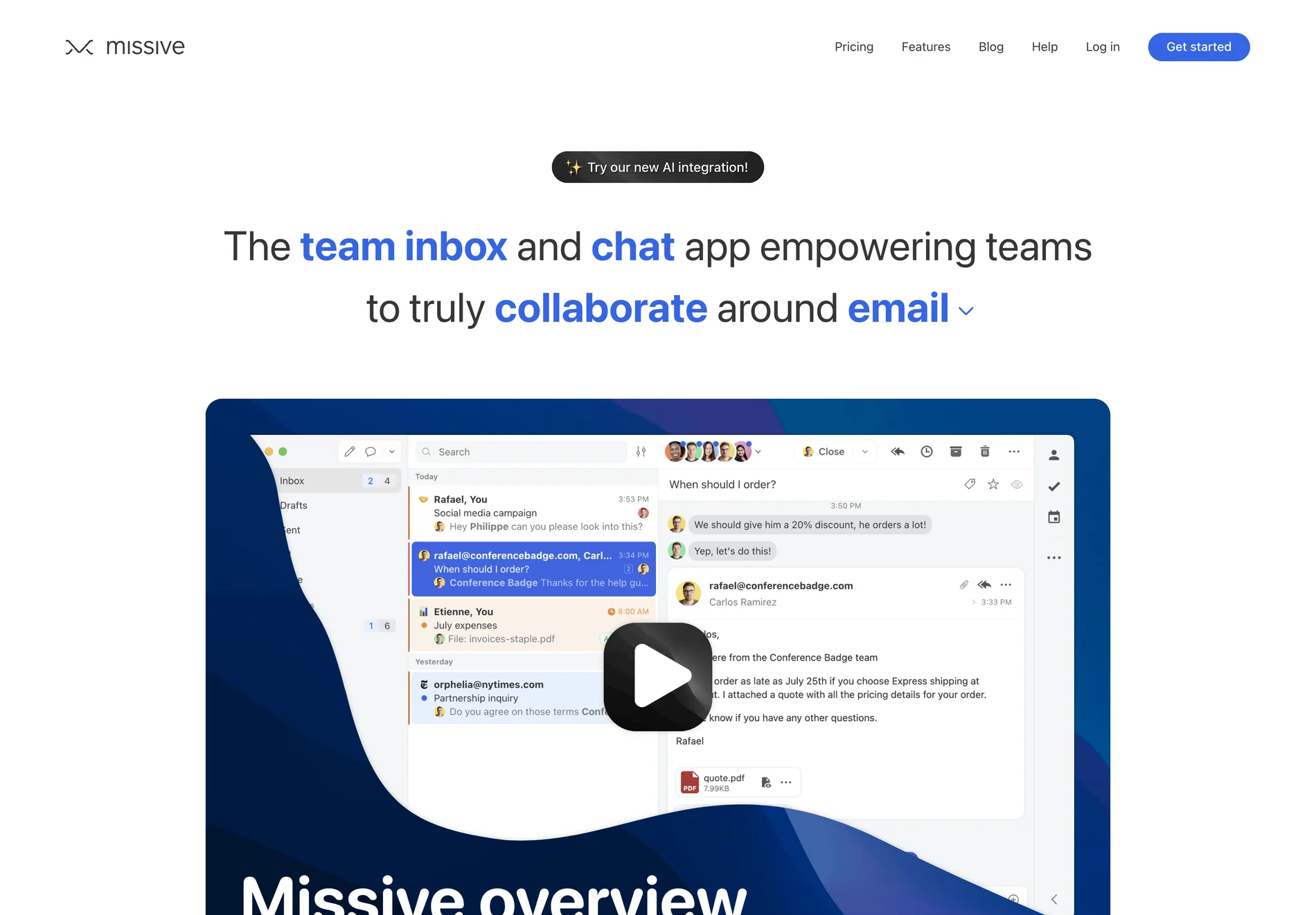 Missive ‐ AI-Powered Team Collaboration for Enhanced Email Communication