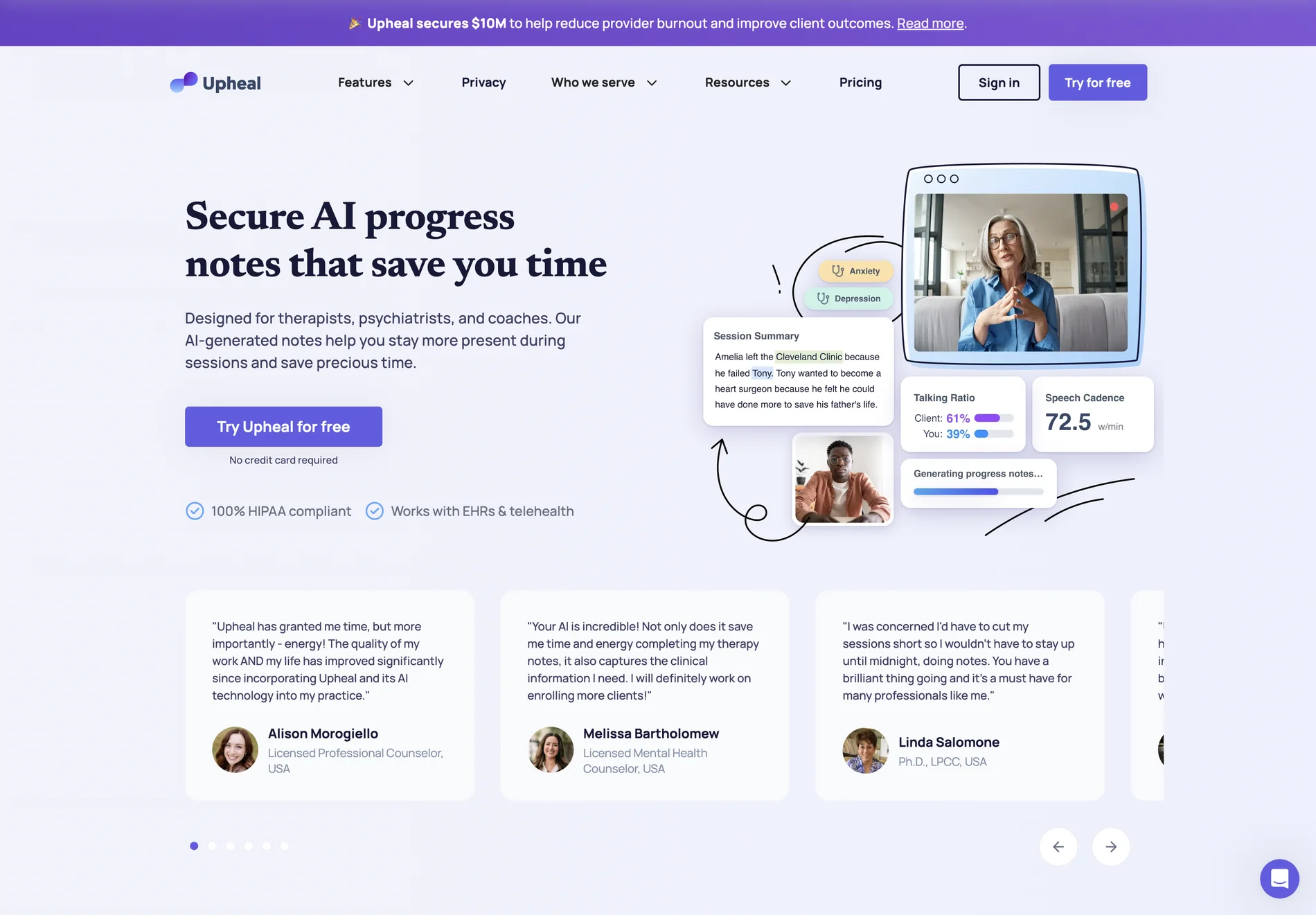 Upheal: AI-Powered Progress Notes for Mental Health Professionals